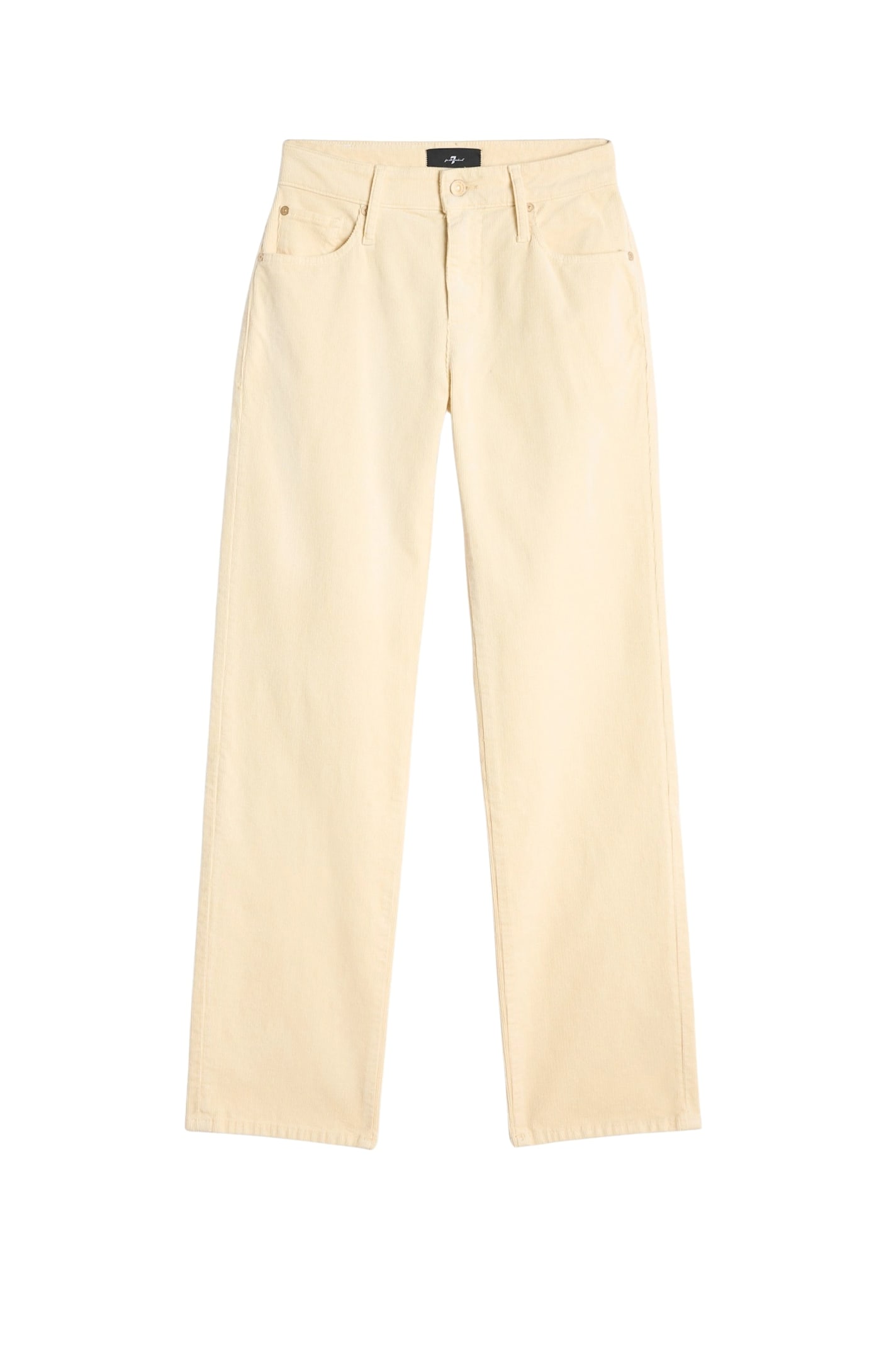 7 For All Mankind Calie Straight Corduroy Eggshell In Nude