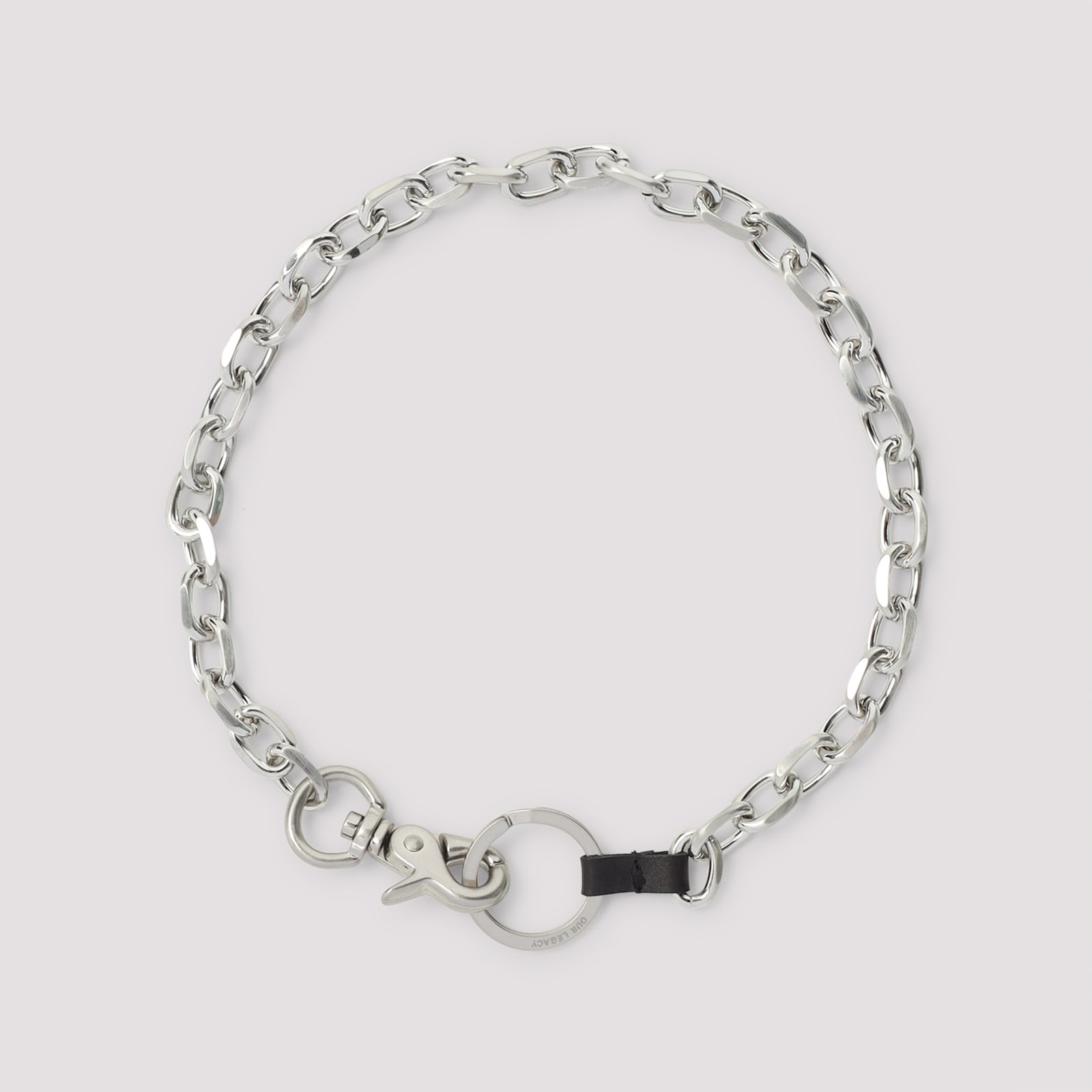 Our Legacy Ladon Matte Nickel Key Ring In Metallic