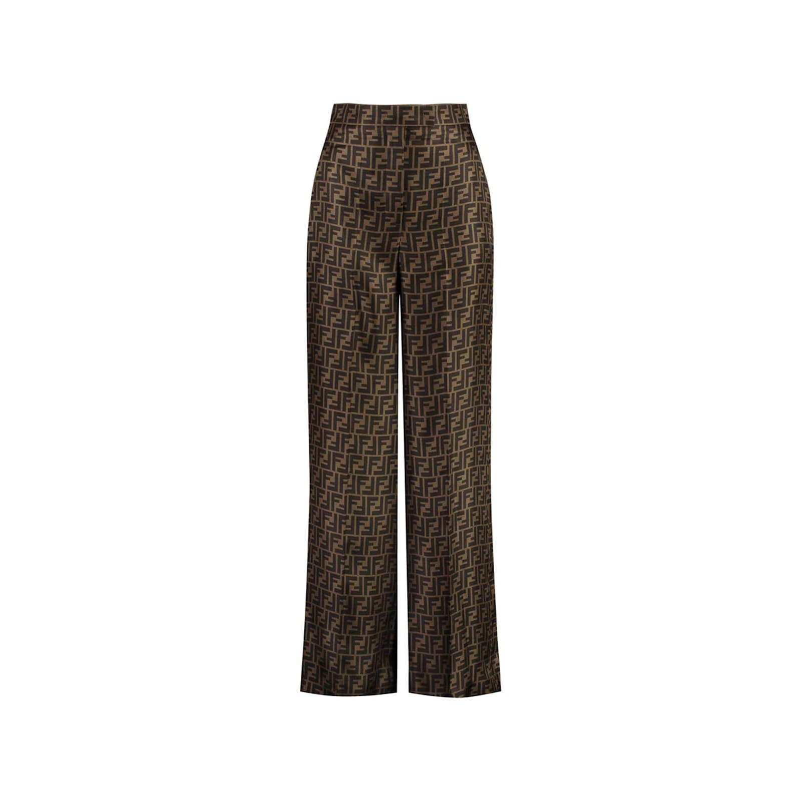 FENDI FF MONOGRAM SILK TROUSERS