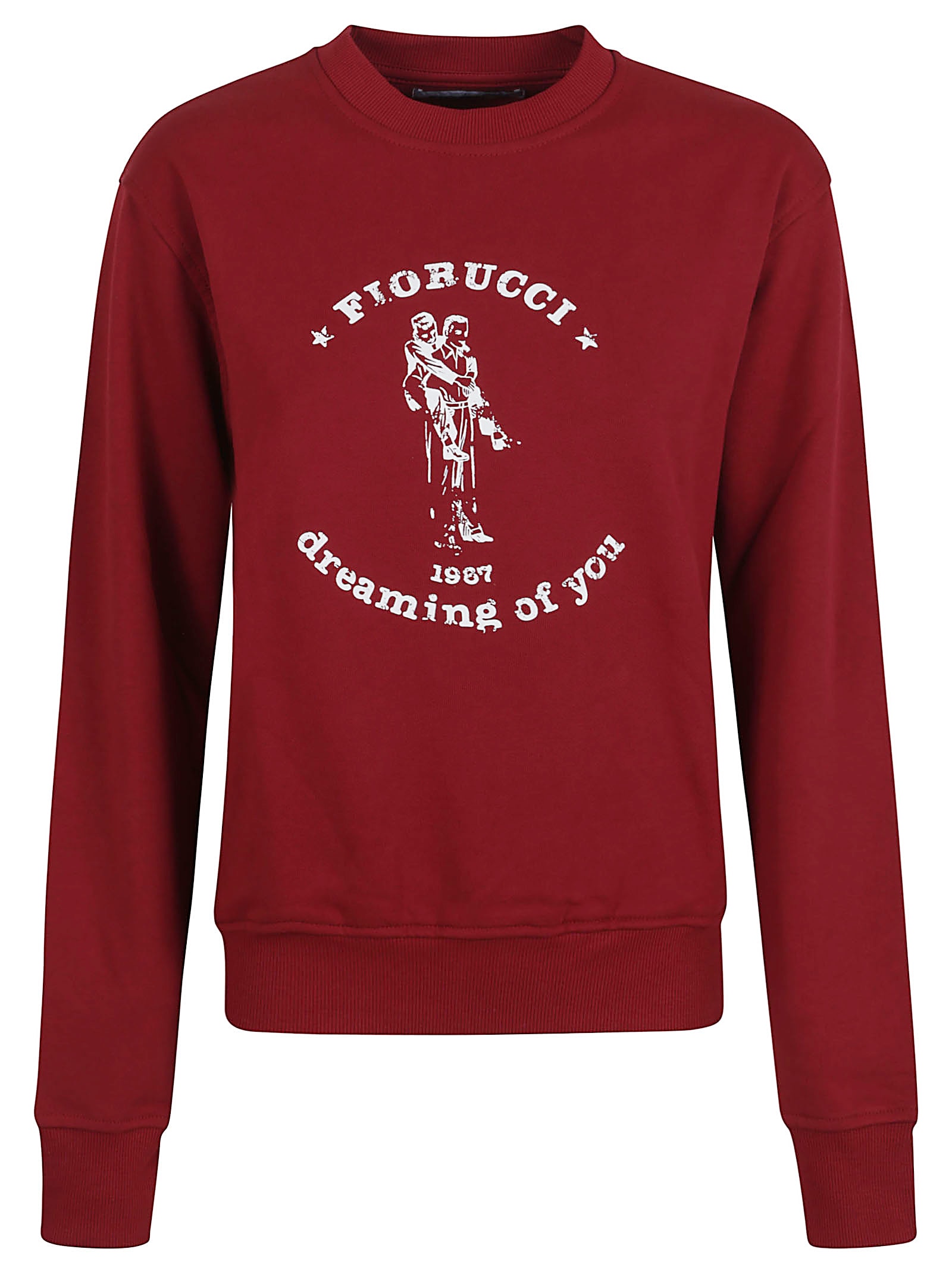 Women`s Burgundy Dreaming Of You Print Crewneck Sweatshirt