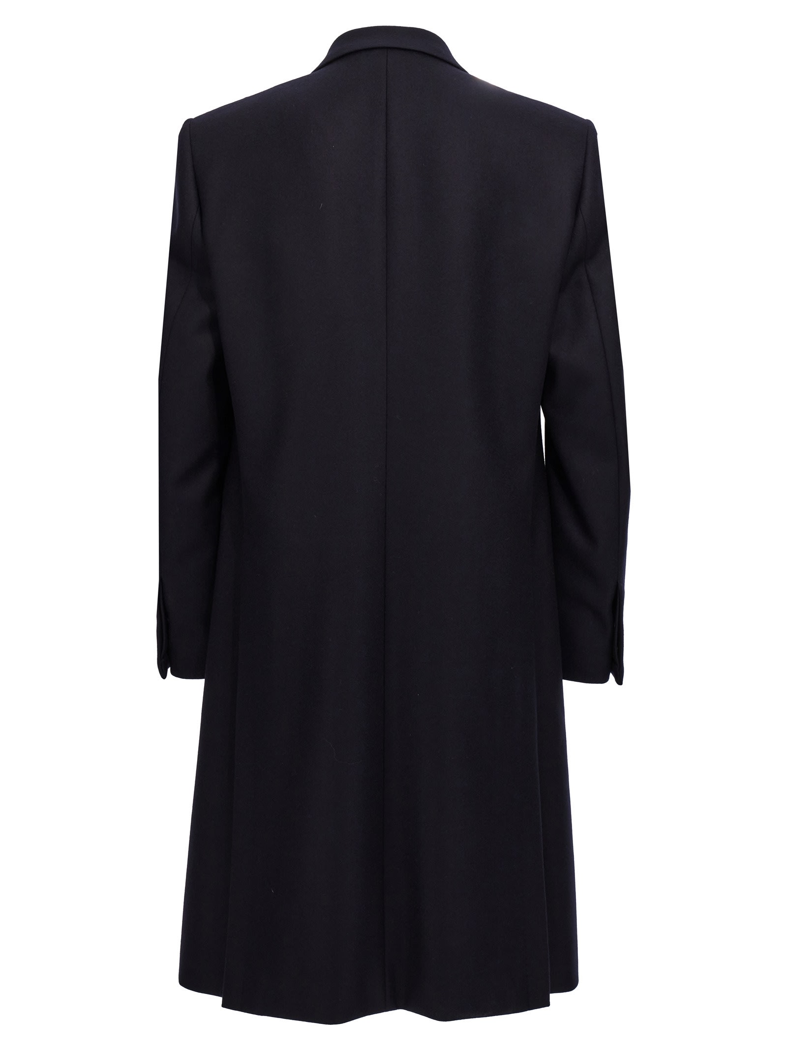 Shop Givenchy Single-breasted Long Coat In Blue