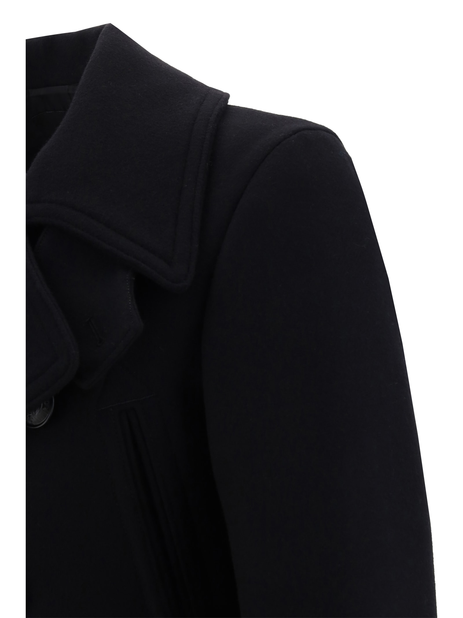 Shop Dsquared2 Double Breasted Long-sleeved Coat In 900