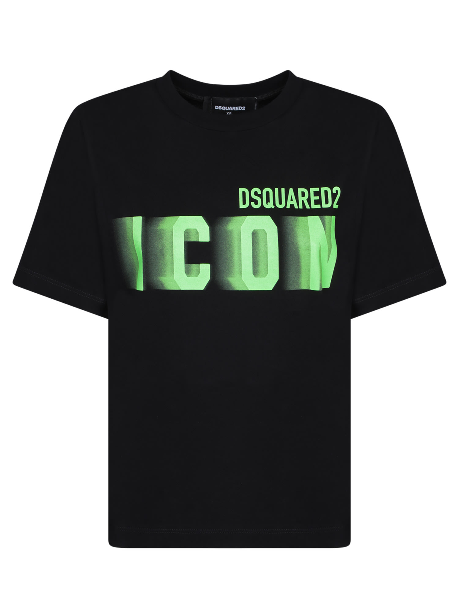 DSQUARED2 ICON BLUR EASY FIT BLACK/GREEN T-SHIRT