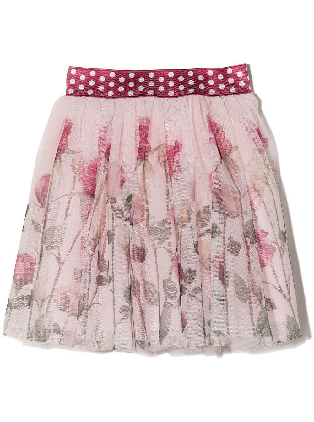 Monnalisa Pleated Skirt With Floral Print