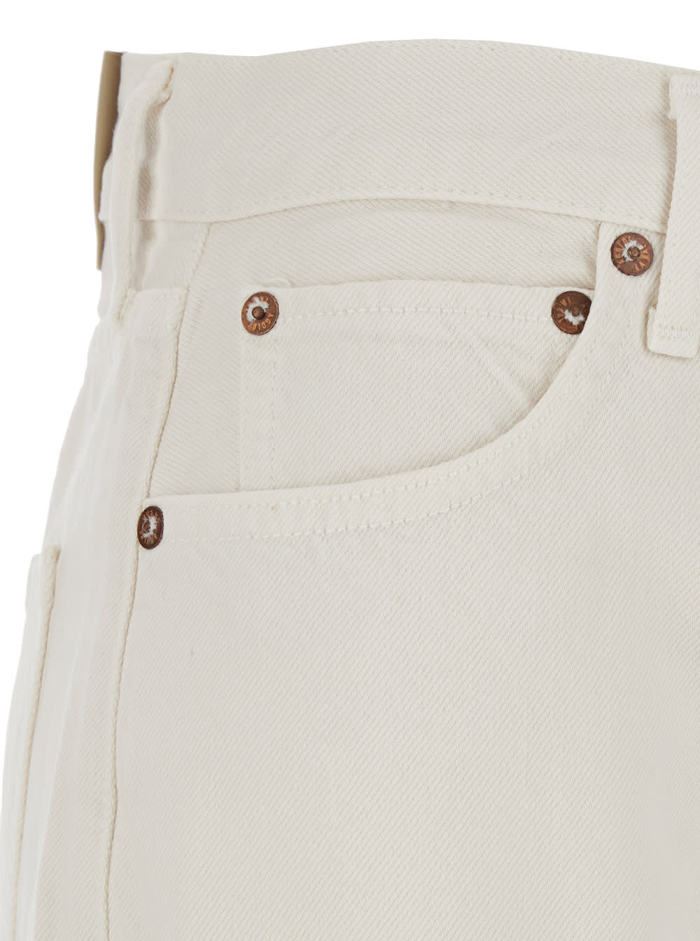 Agolde '90s' White Jeans With Five-pocket Design And Logo Patch On The Rear