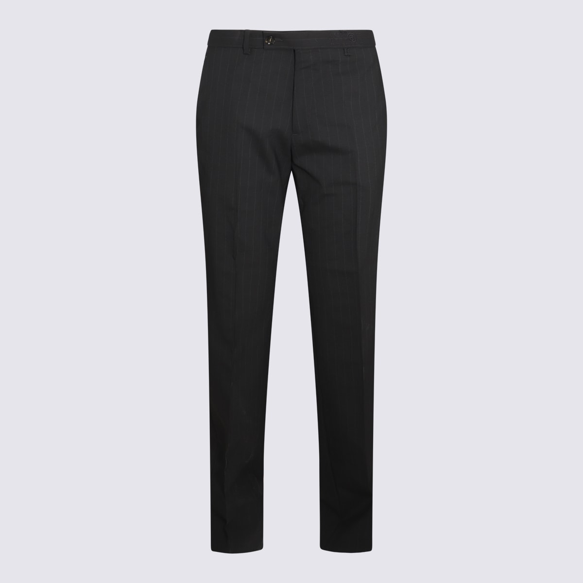 Shop Mm6 Maison Margiela Black Virgin Wool Blend Pants