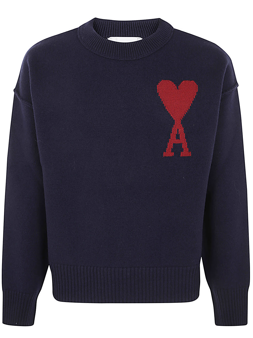 Shop Ami Alexandre Mattiussi Red Adc Sweater In Navy Red