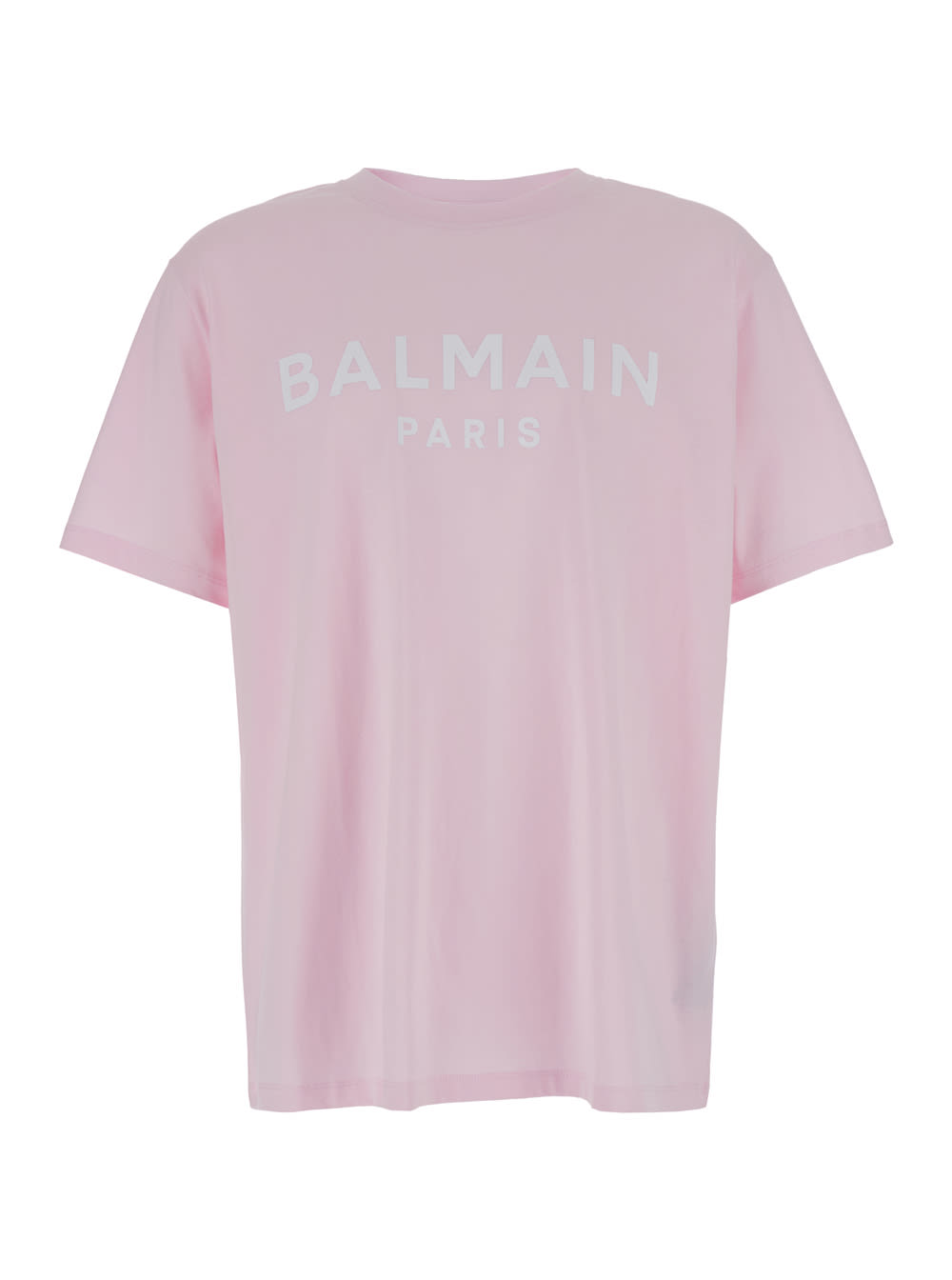 Shop Balmain Print T-shirt - Straight Fit In Pink
