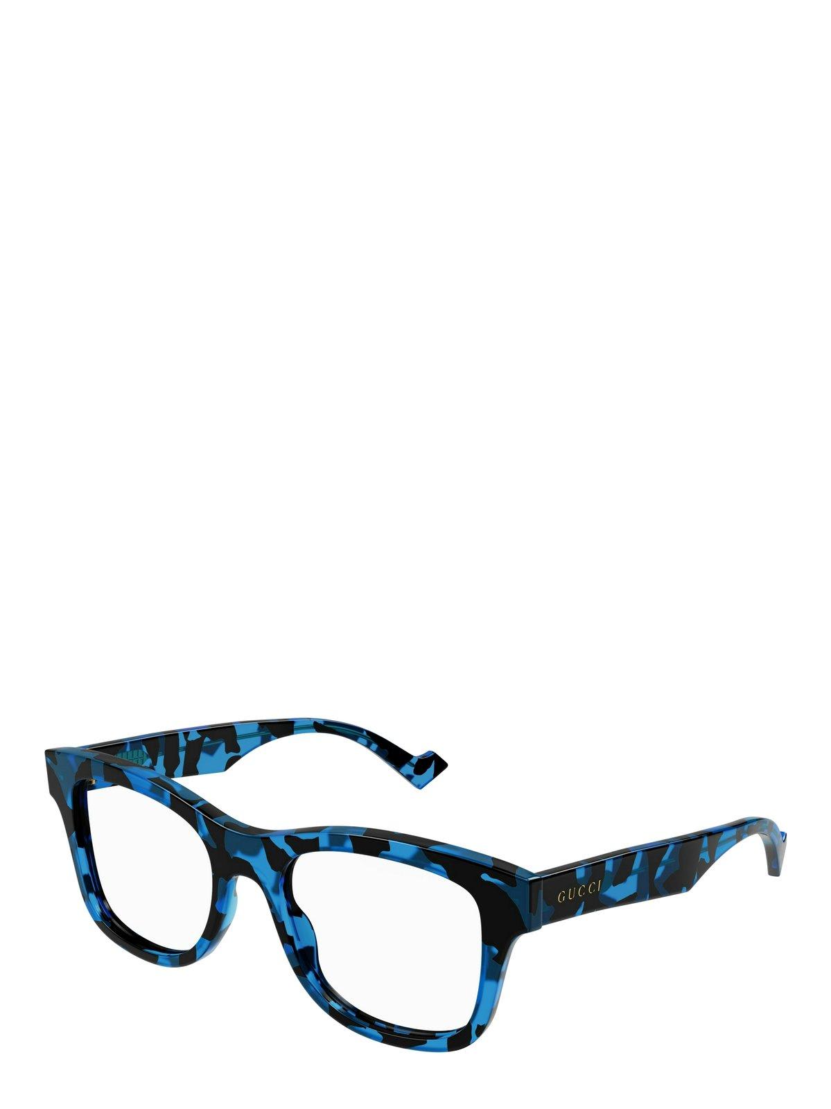 Shop Gucci Square Frame Glasses In Havana-havana-transparent