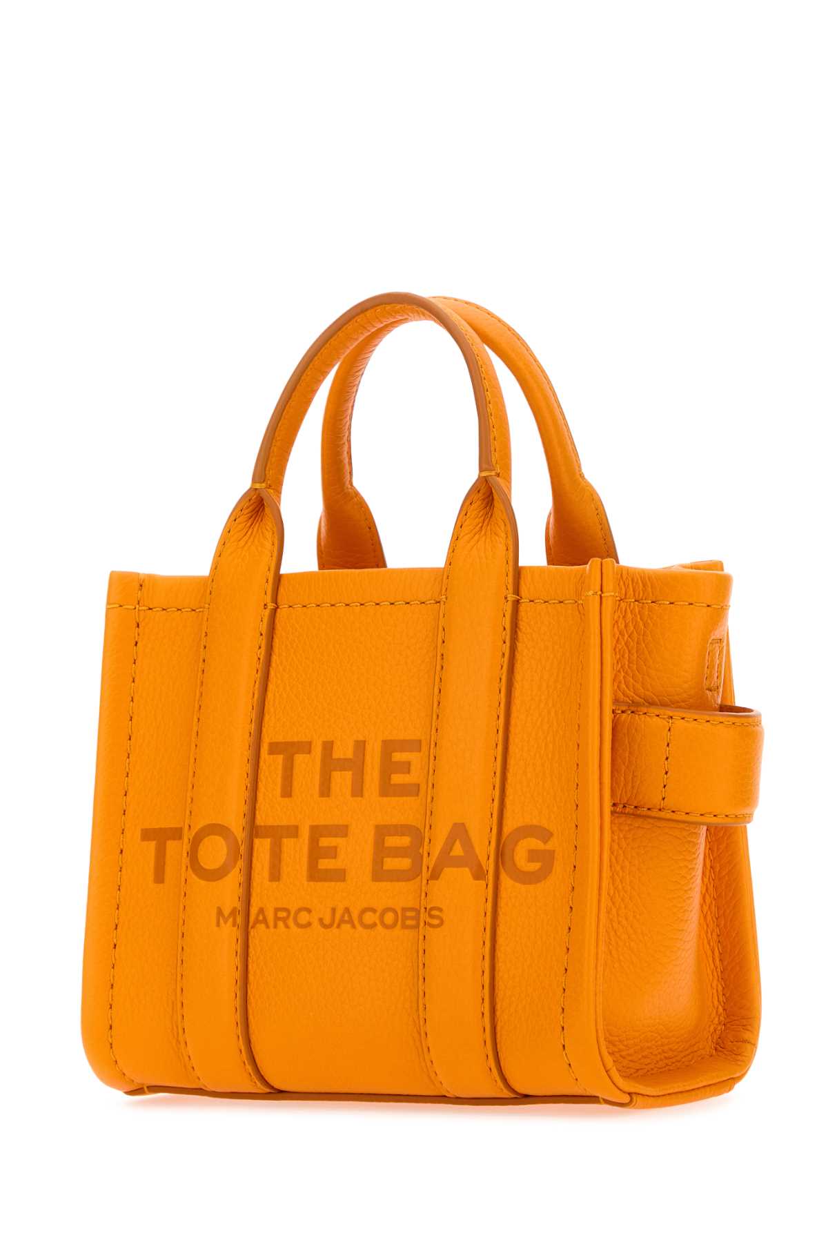Shop Marc Jacobs Orange Leather Micro The Tote Bag Handbag In Tangerine