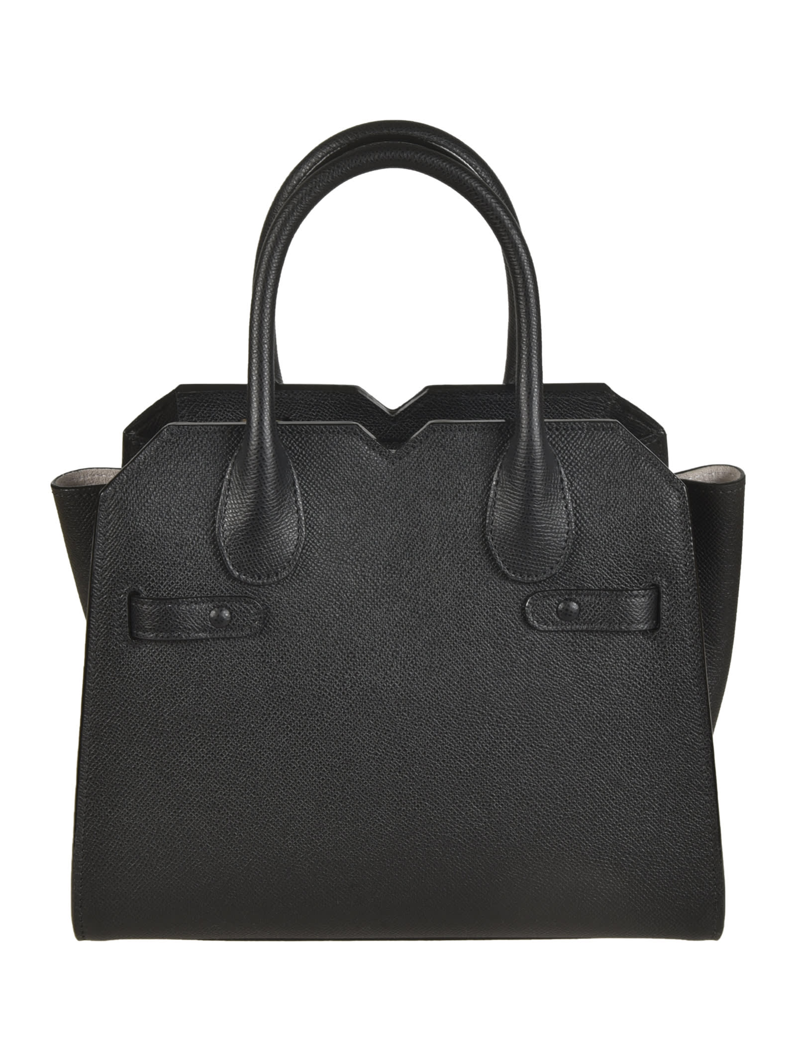 Shop Valextra Mini Black Milan Bag