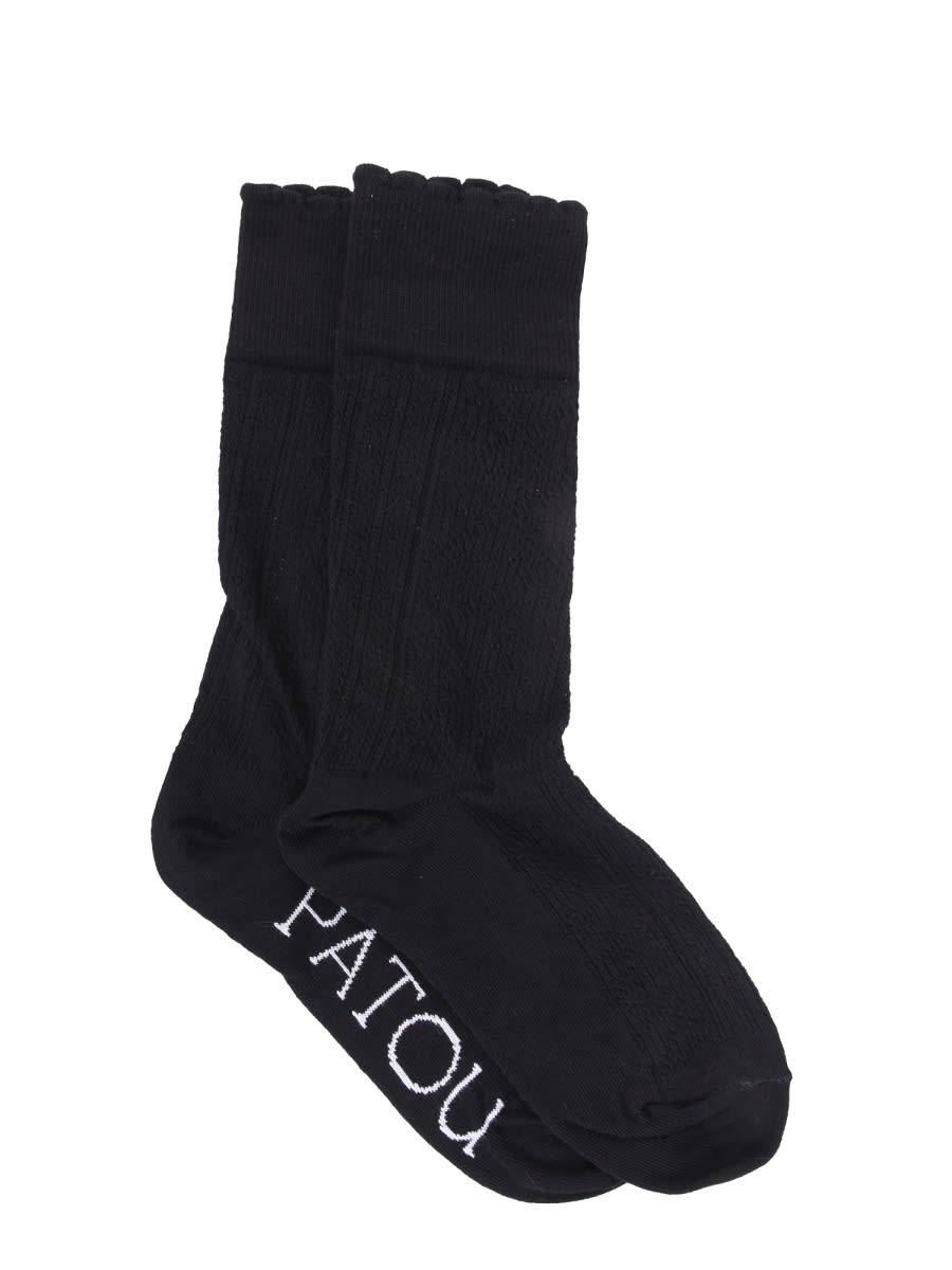 Shop Patou Perforated Socks In Black