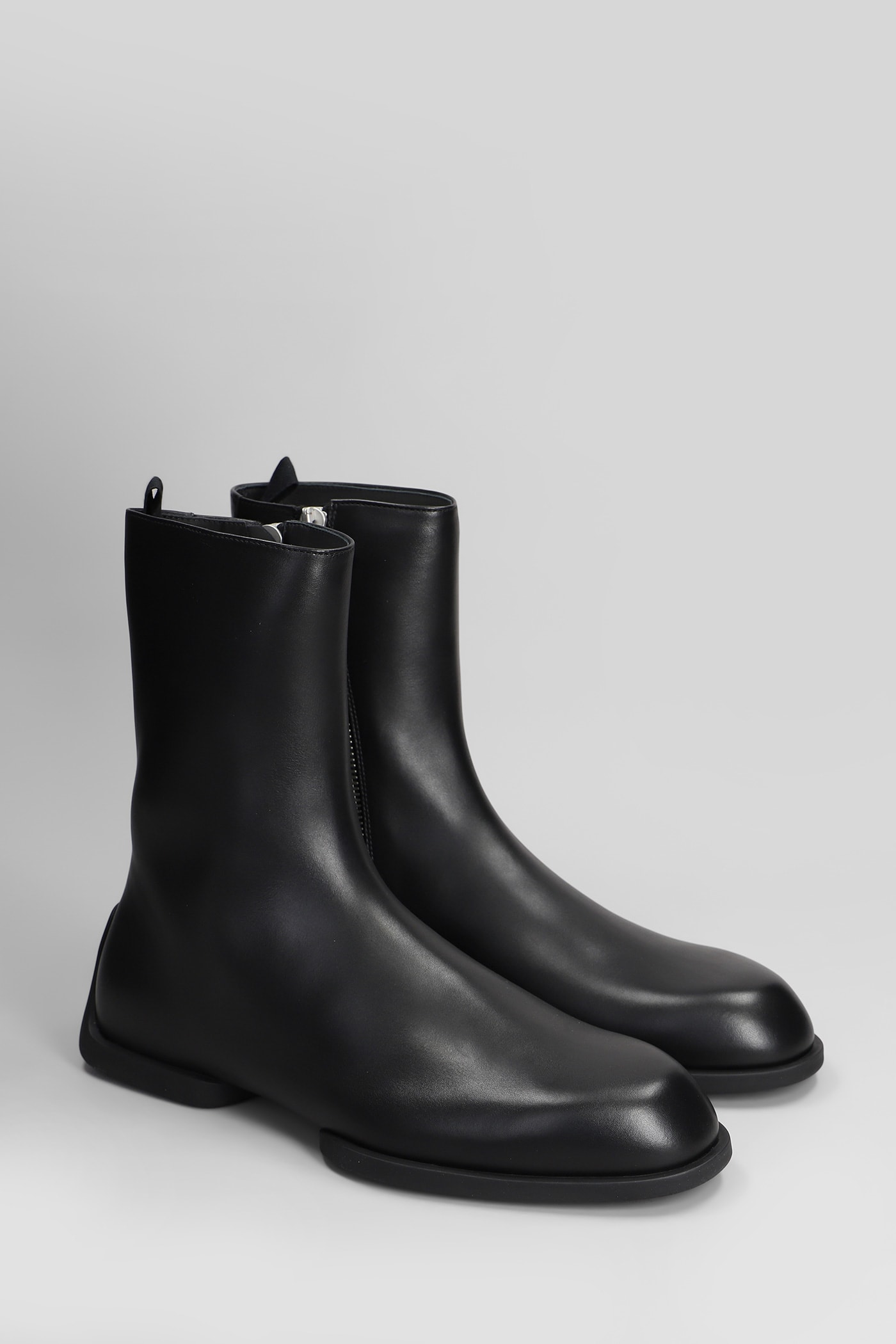 Jil Sander Ankle Boots In Black Leather