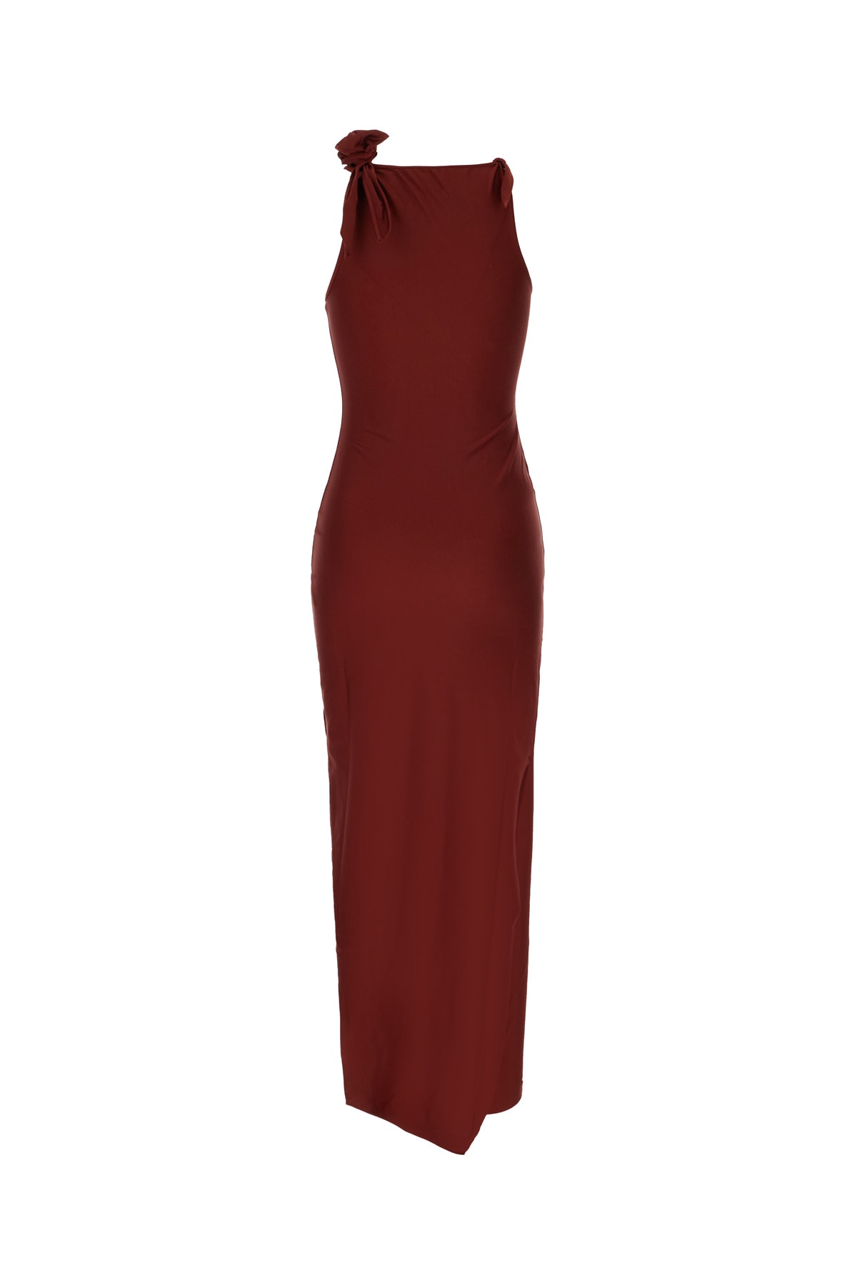 Shop Coperni Burgundy Stretch Nylon Dress In Red