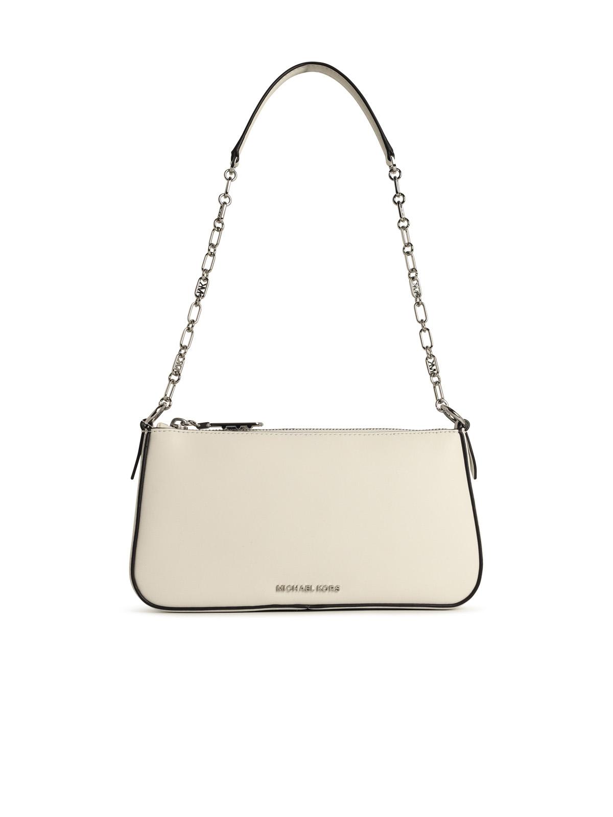 empire Small White Leather Crossbody Bag