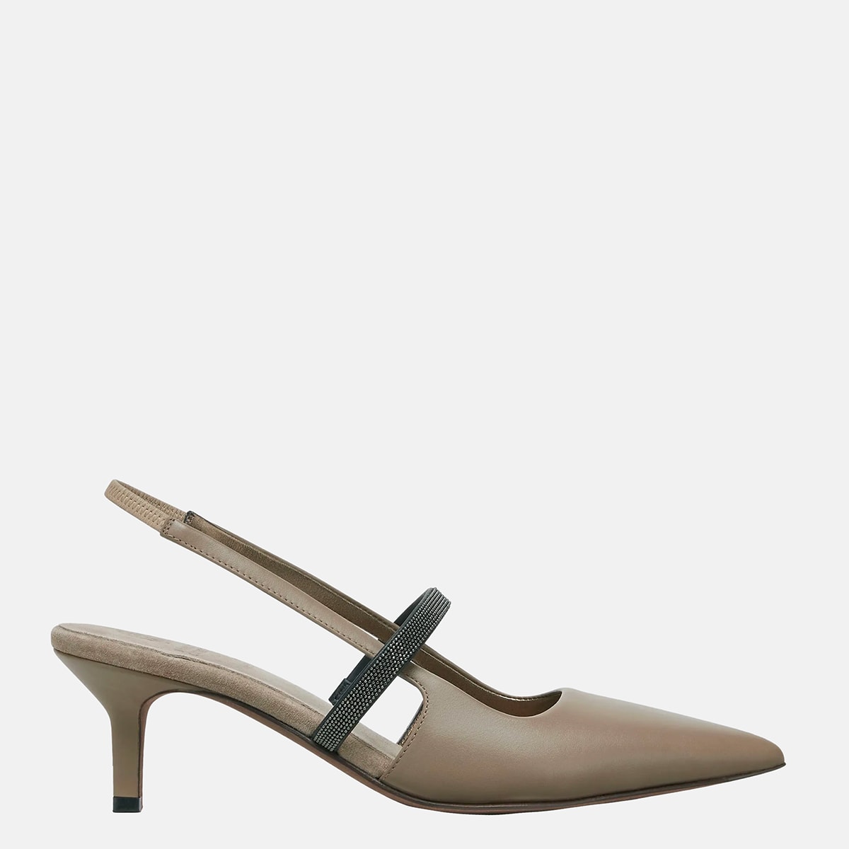 Shop Brunello Cucinelli Brown Leather Flats