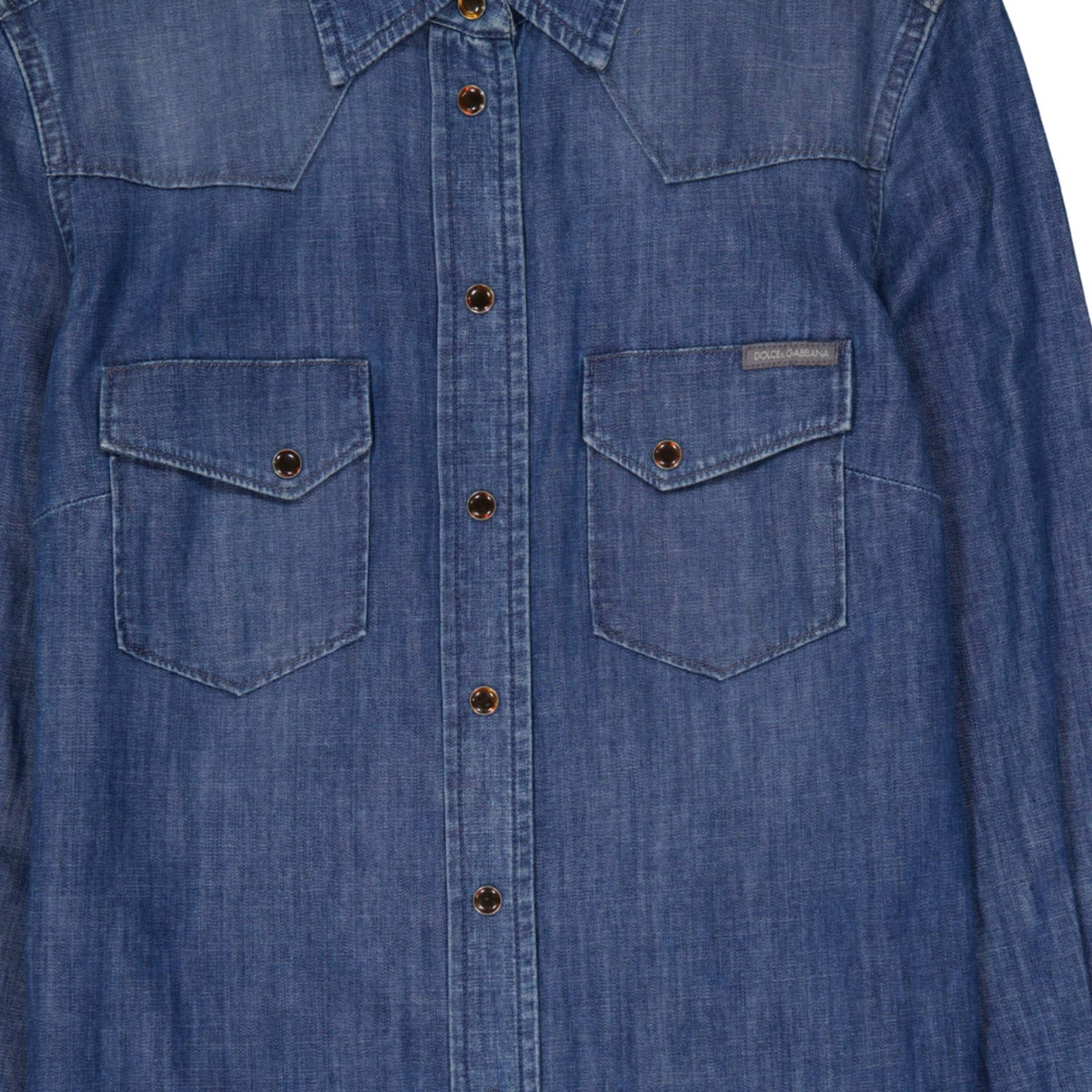 Shop Dolce & Gabbana Denim Shirt In Blue