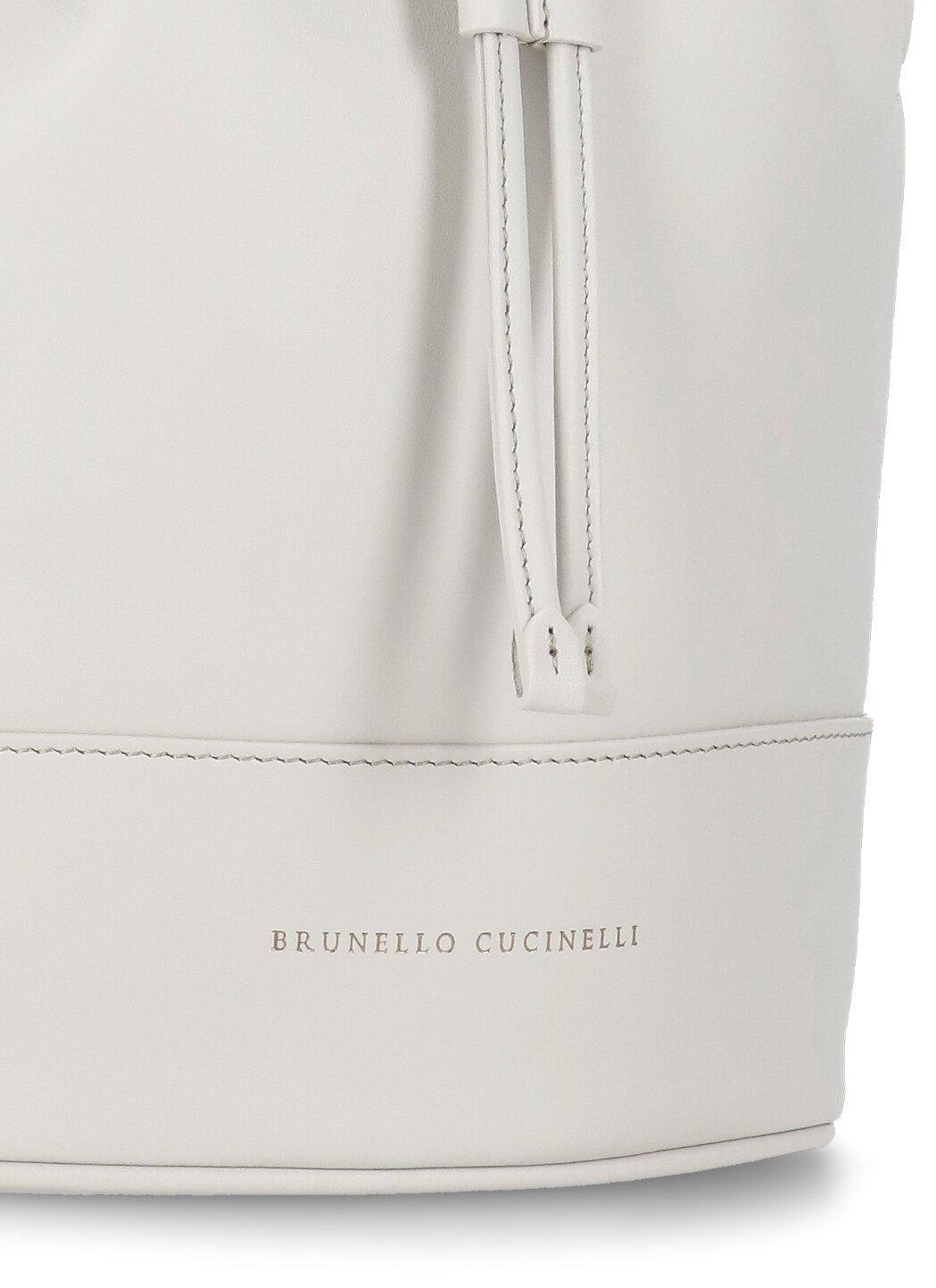 Shop Brunello Cucinelli Monili Braided Bucket Bag In Grey