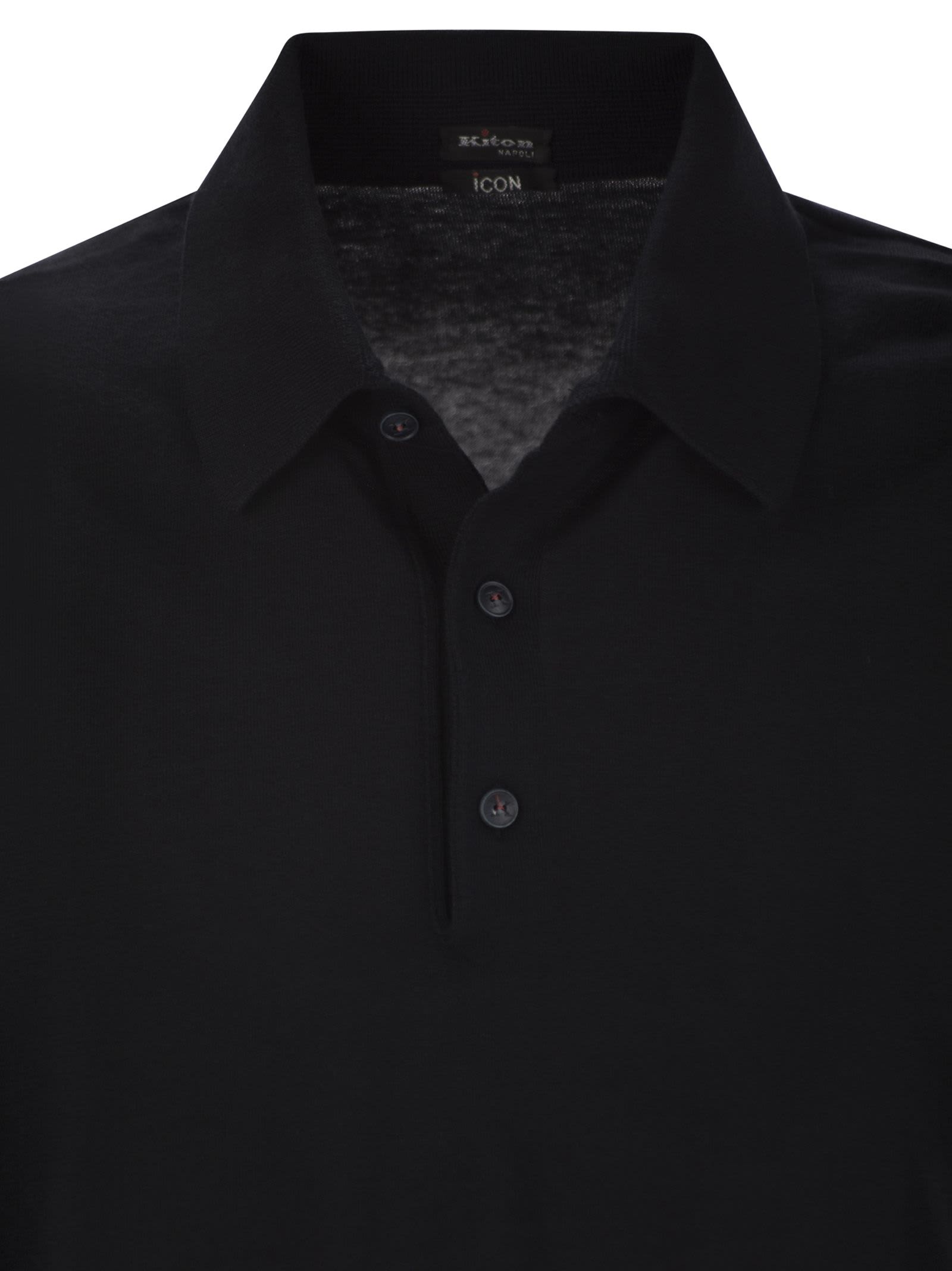 Shop Kiton Short-sleeved Cotton Polo Shirt In Blue