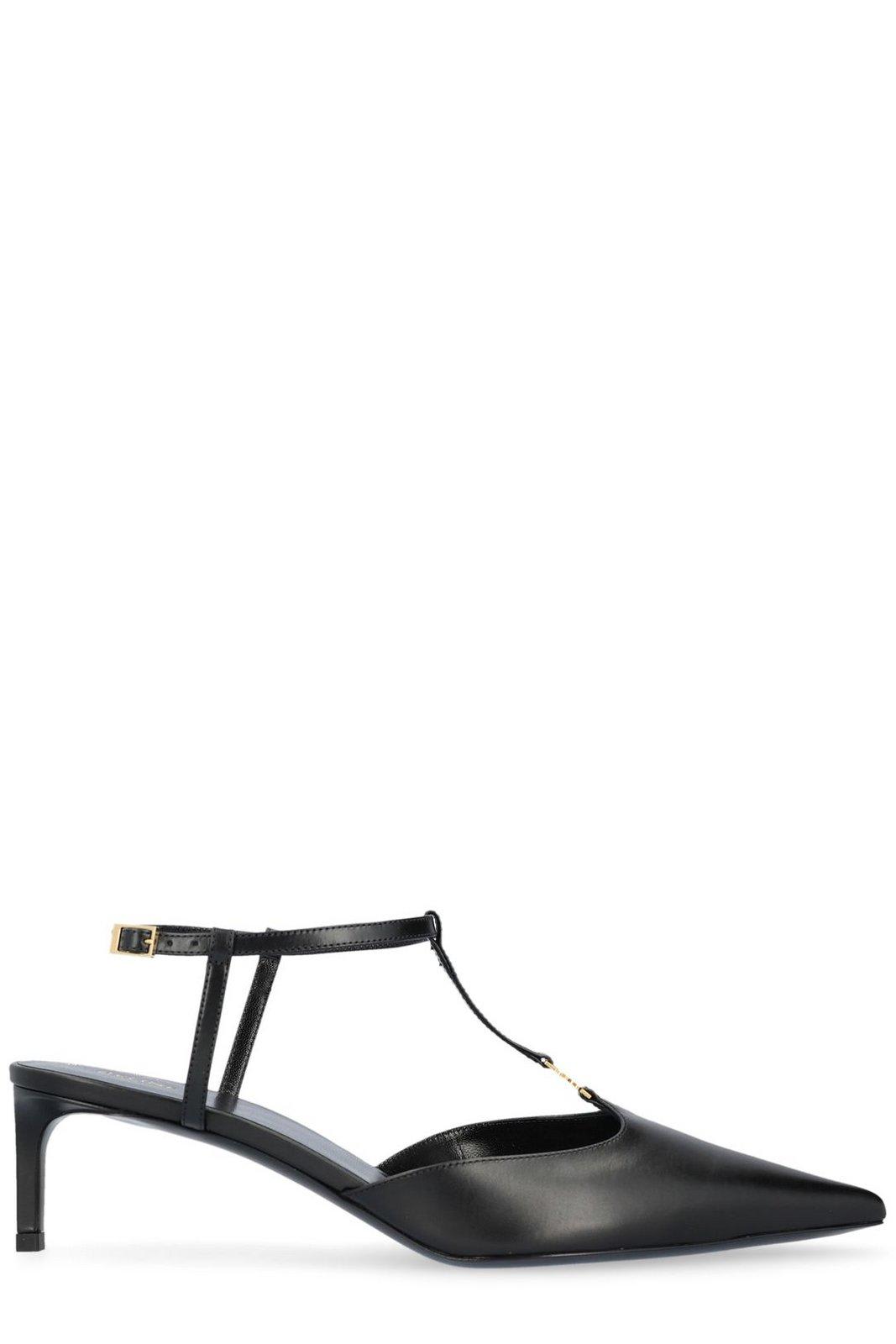 Shop Celine Kitten T-bar Stap Pumps In Black