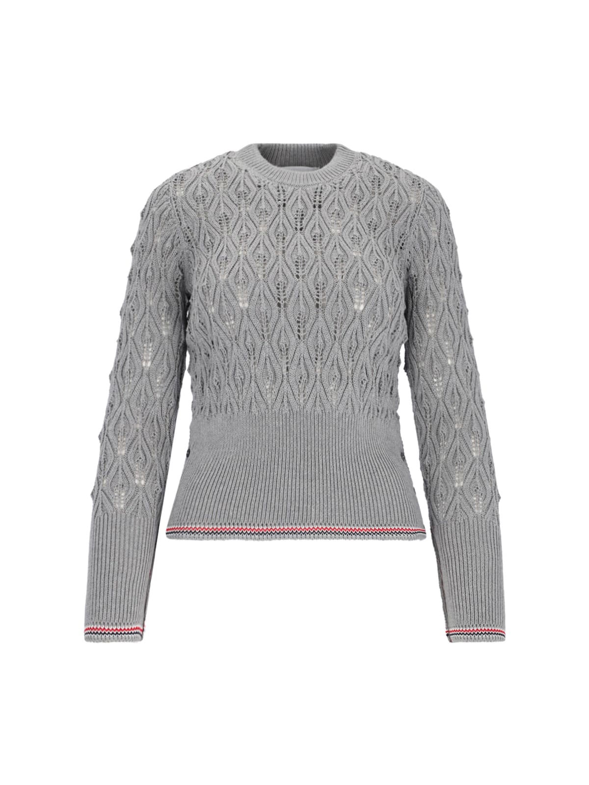 Shop Thom Browne Openwork Sweater In Gray