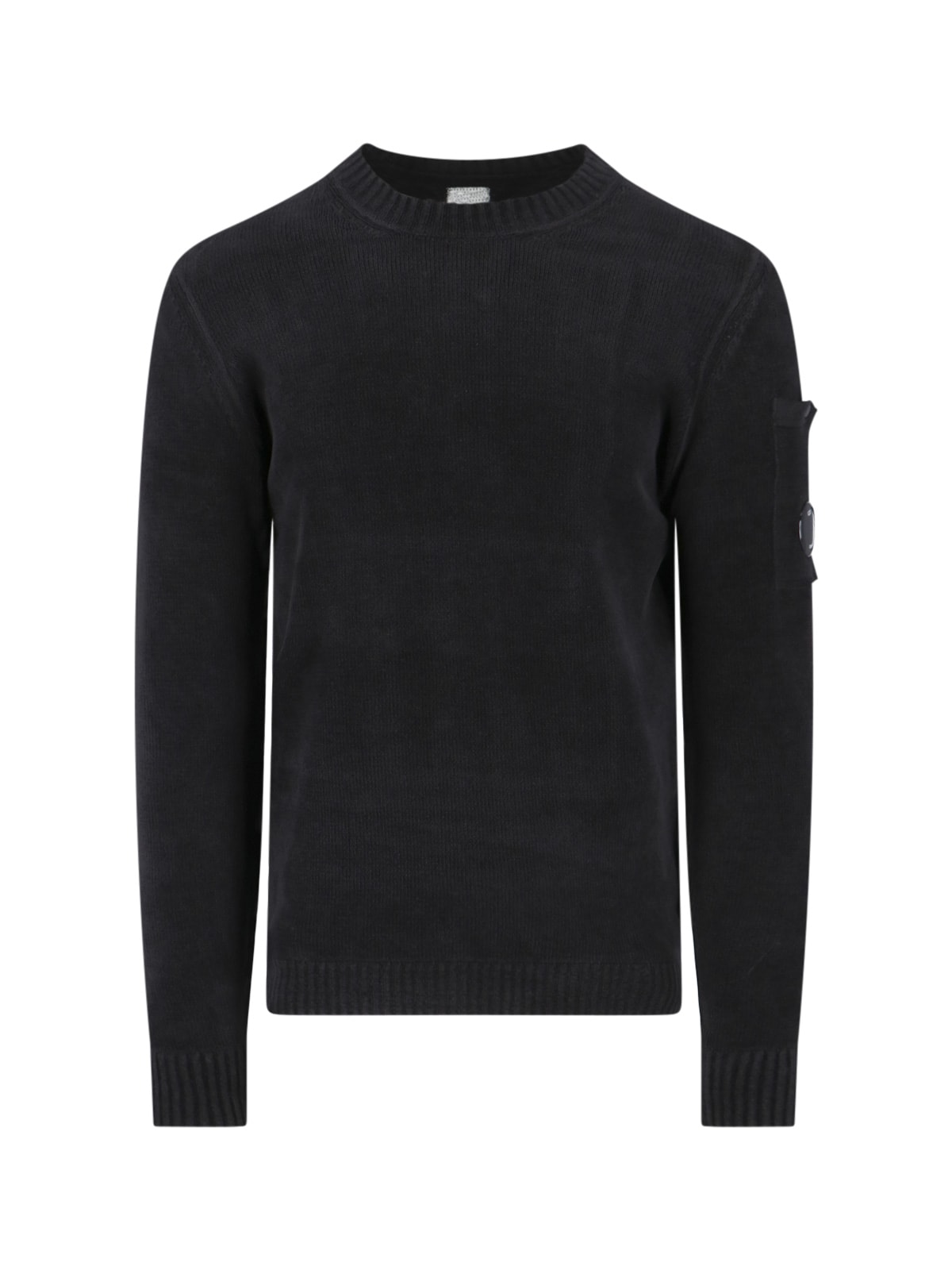 Shop C.p. Company Chenille Sweater In Black