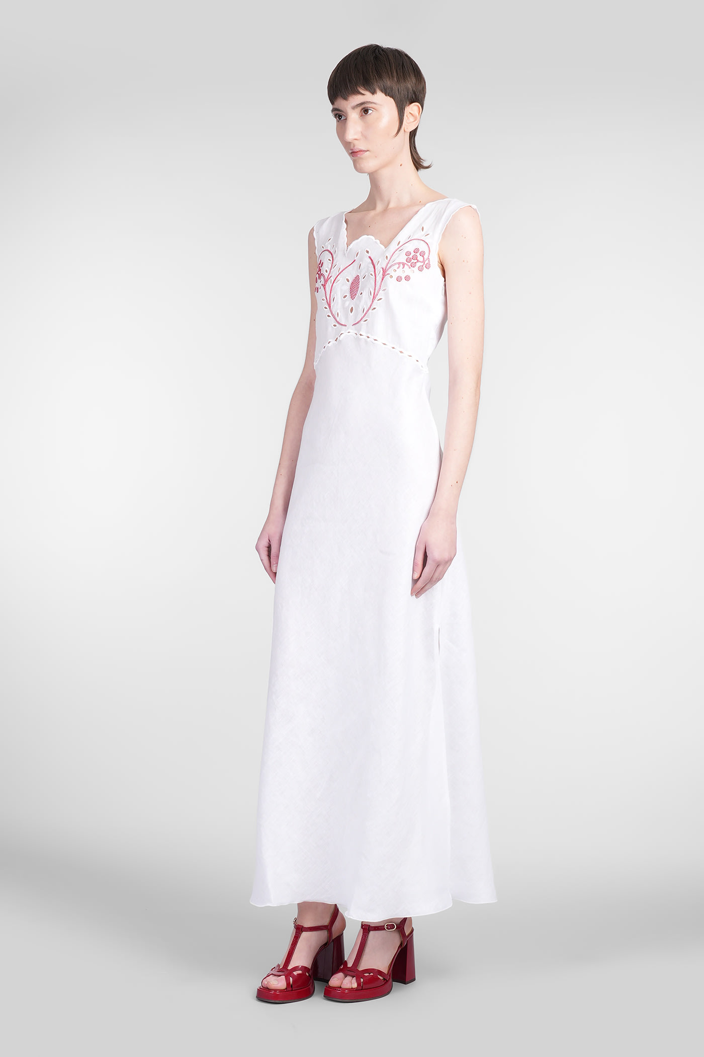 Holy Caftan Athina Dress Woman In White Linen