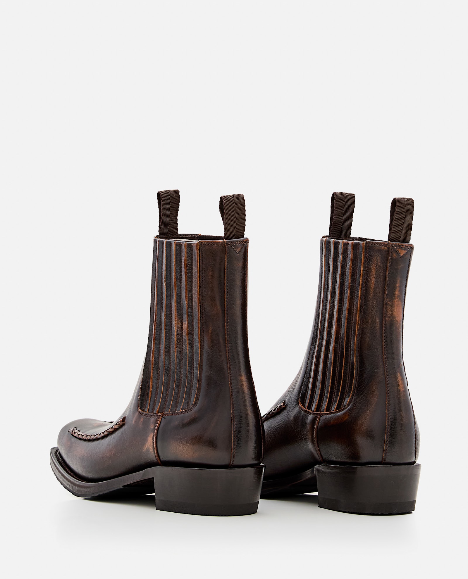 Hereu Agulla Square Toe Chelsea Boots In Brown