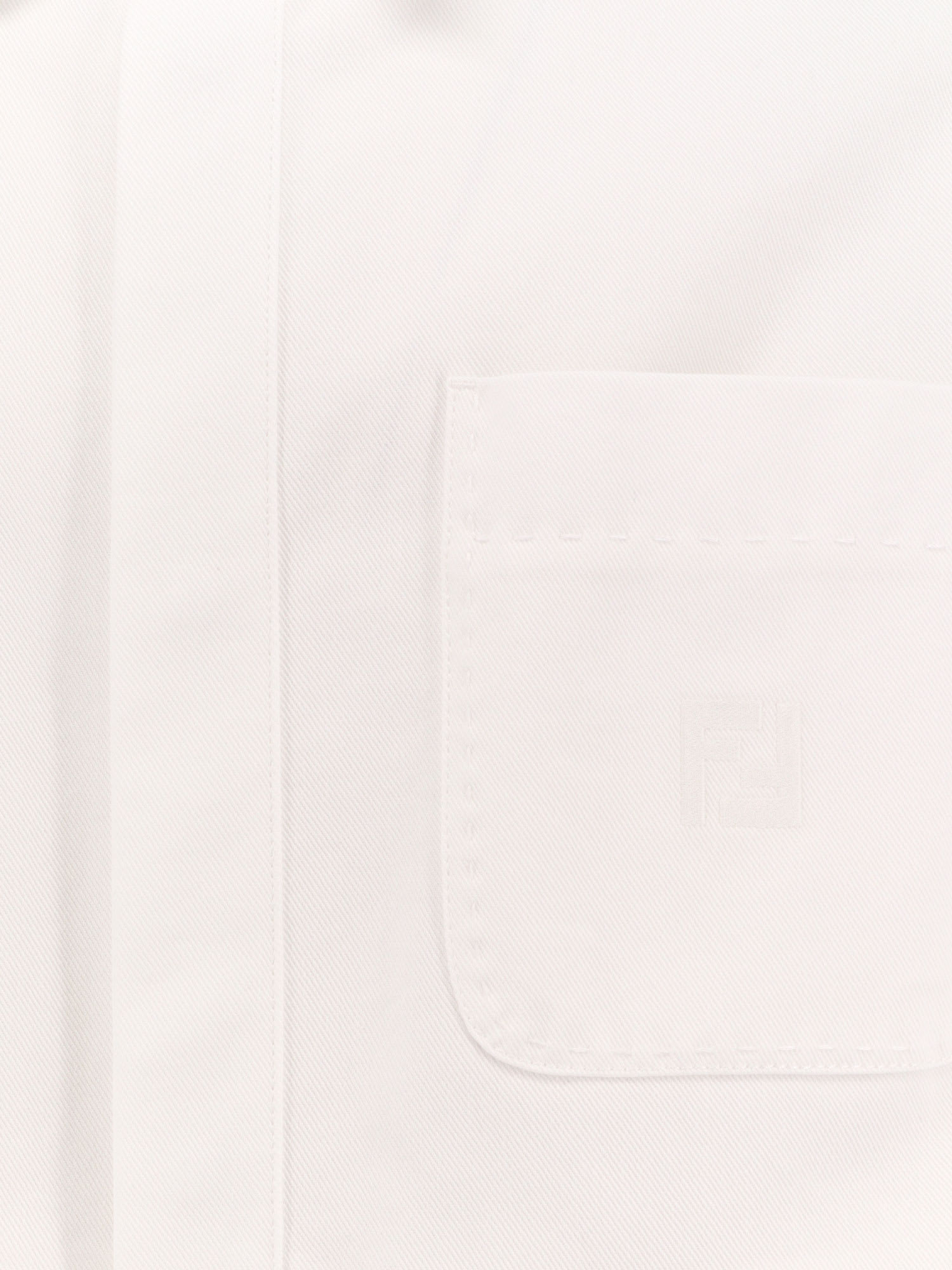 Fendi Selleria Stitching Denim Jacket In White