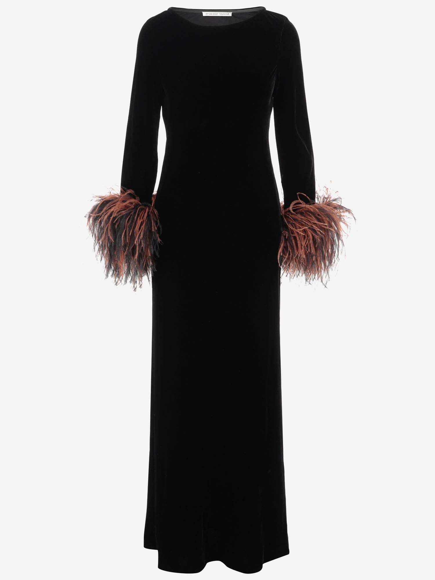 Shop Stephan Janson Viscose Blend Long Dress In Black