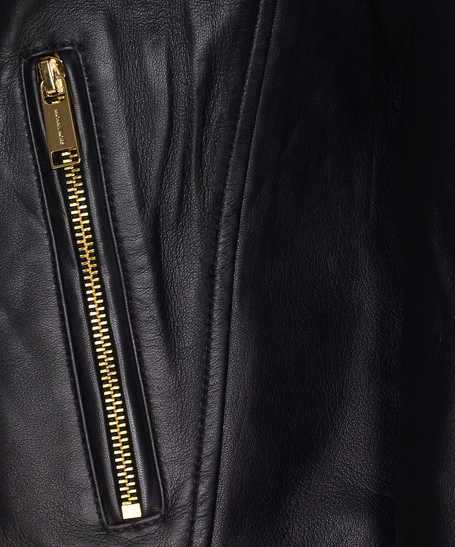 Michael Kors Leather Moto Jacket In Black