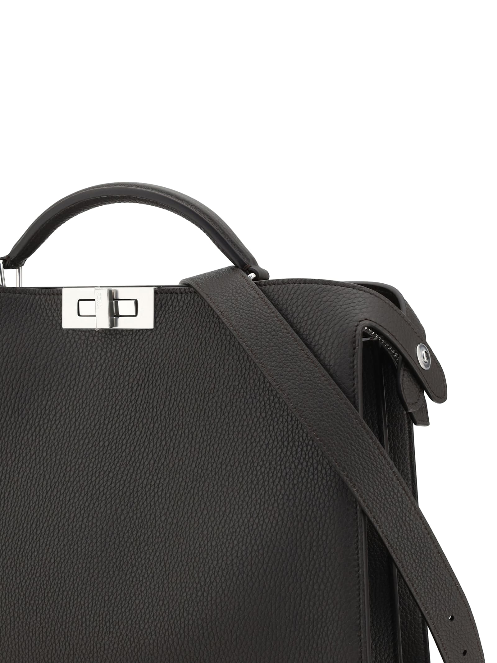 Fendi Top Handle Shoulder Bag With Removable Strap In Eba+eba+latte+p