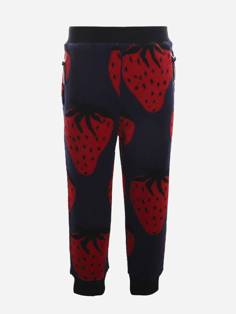 J.W. Anderson Fleece Trousers With All-over Strawberry Print
