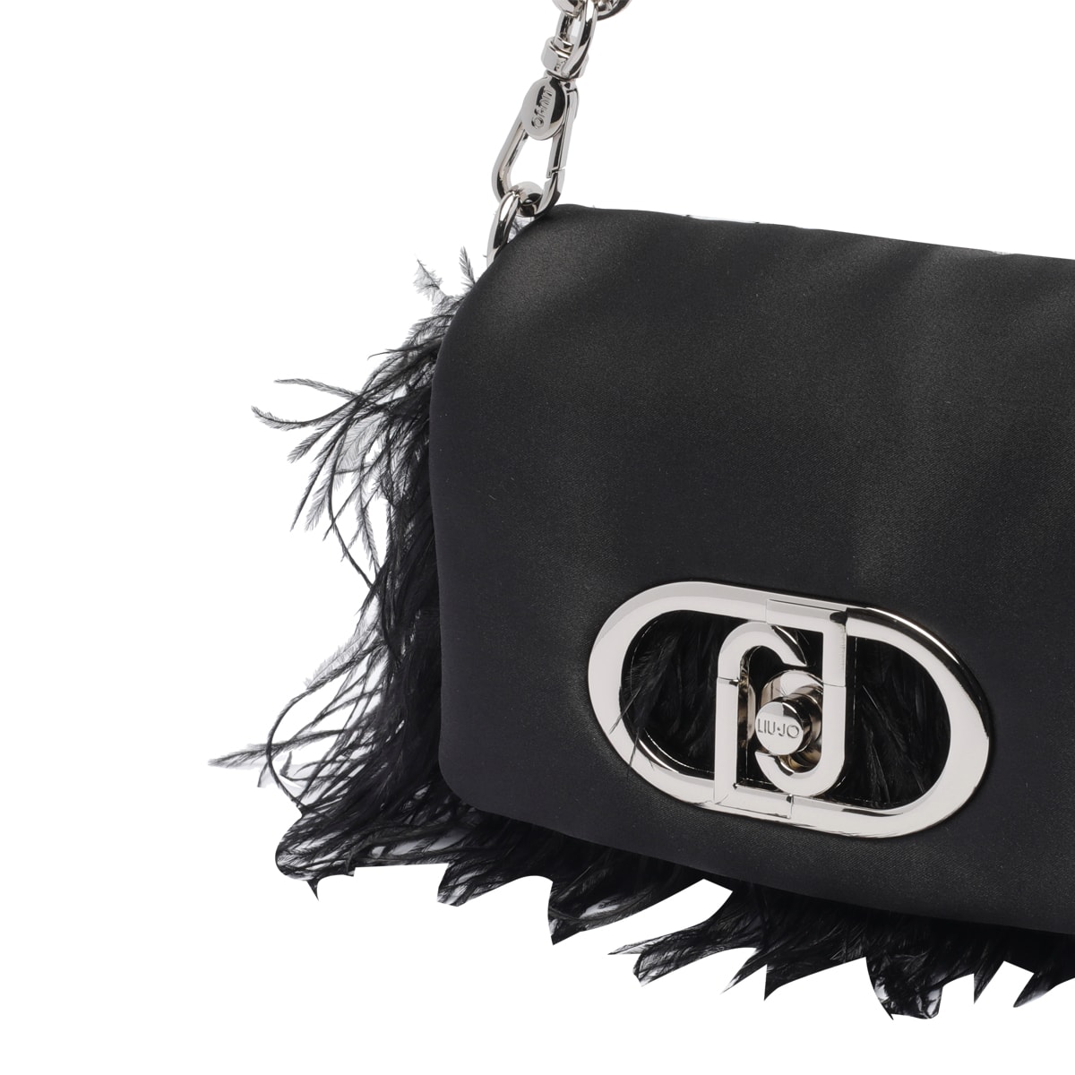 Liu •jo Logo Shoulder Bag In Black