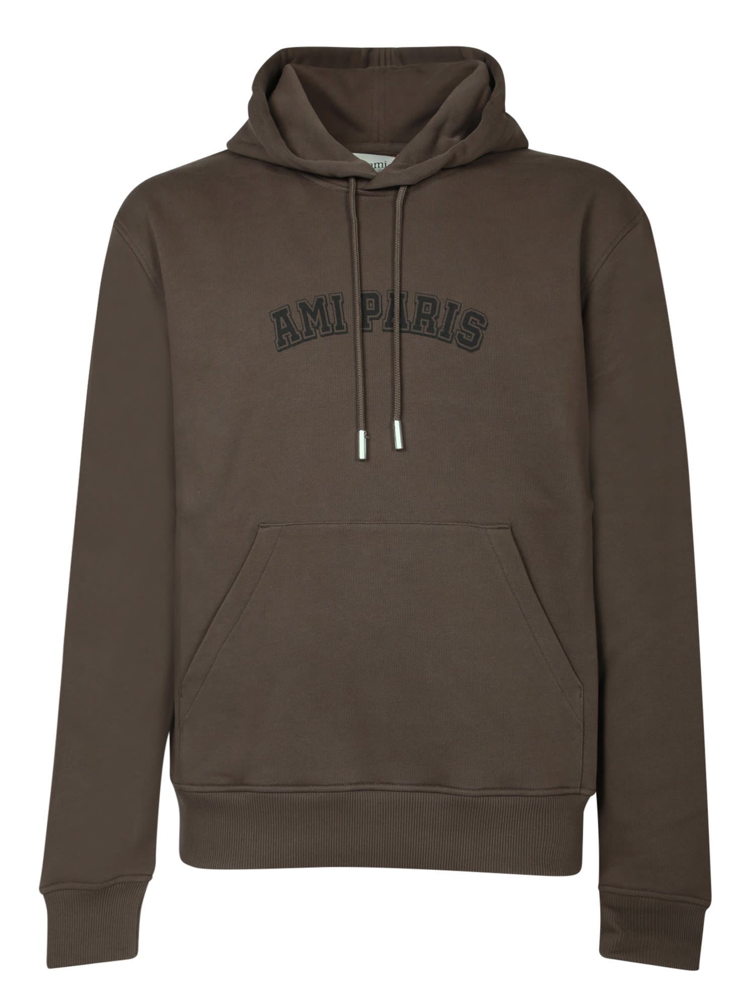 Shop Ami Alexandre Mattiussi Logo Brown Hoodie