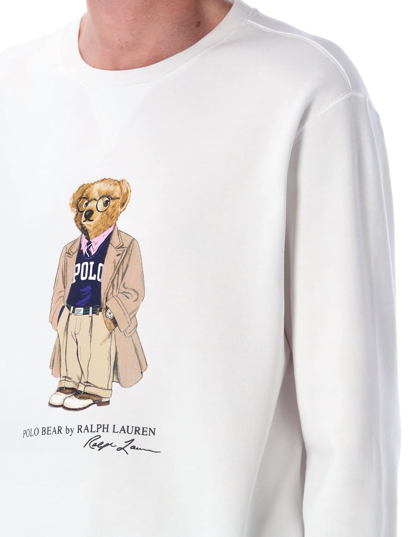 Ralph Lauren White Cotton Blend Sweatshirt In White