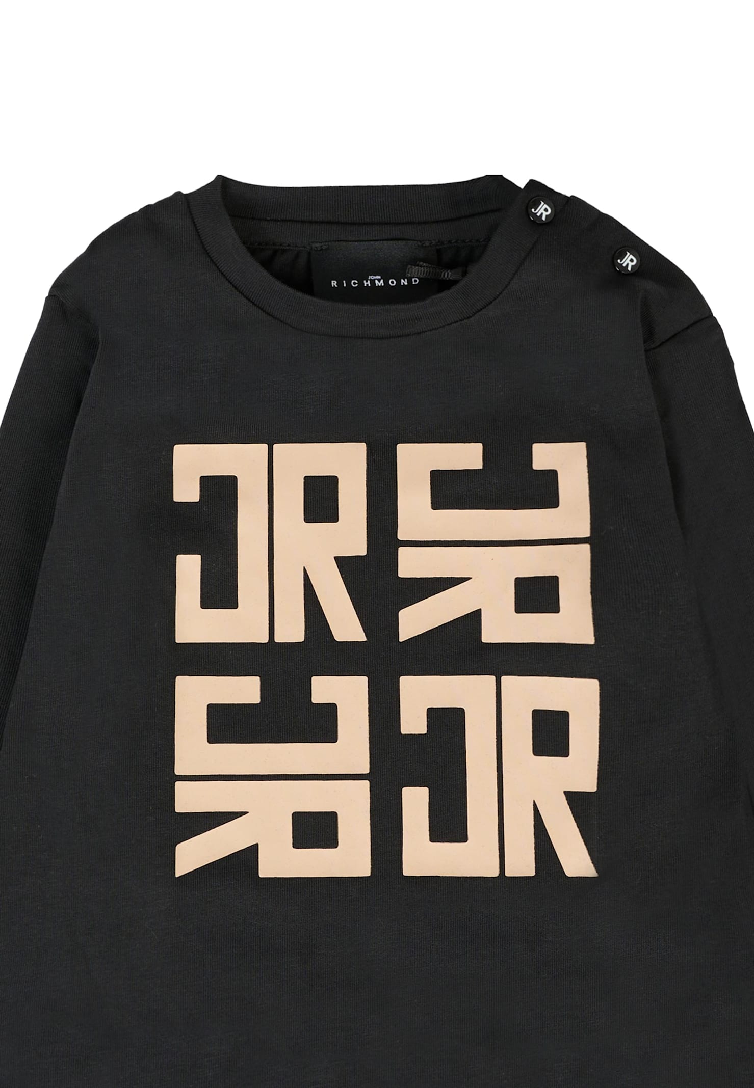 Richmond Black T-shirt For Babykids With Logo In Black