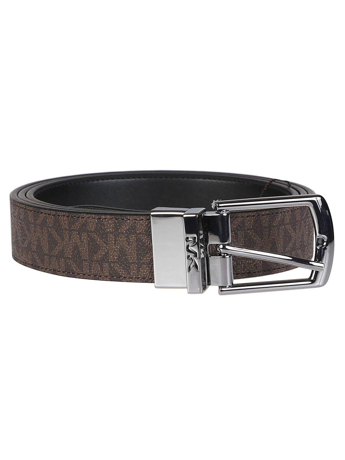Michael Kors Logo Monogram Belt In Brown