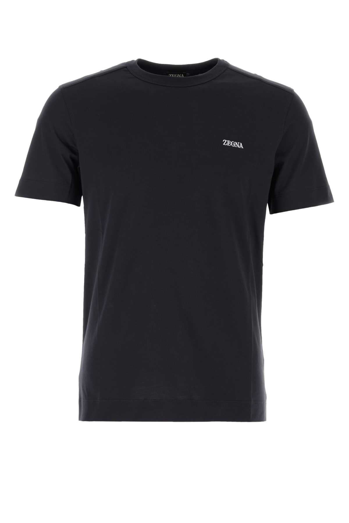 Shop Zegna Midnight Blue Cotton T-shirt In B09