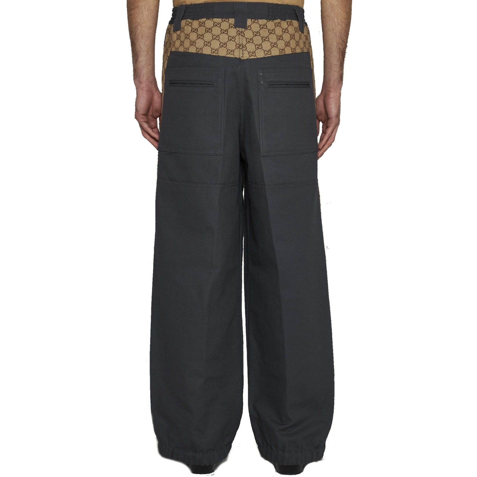 Shop Gucci Cotton Gg Cargo Pants In Gray