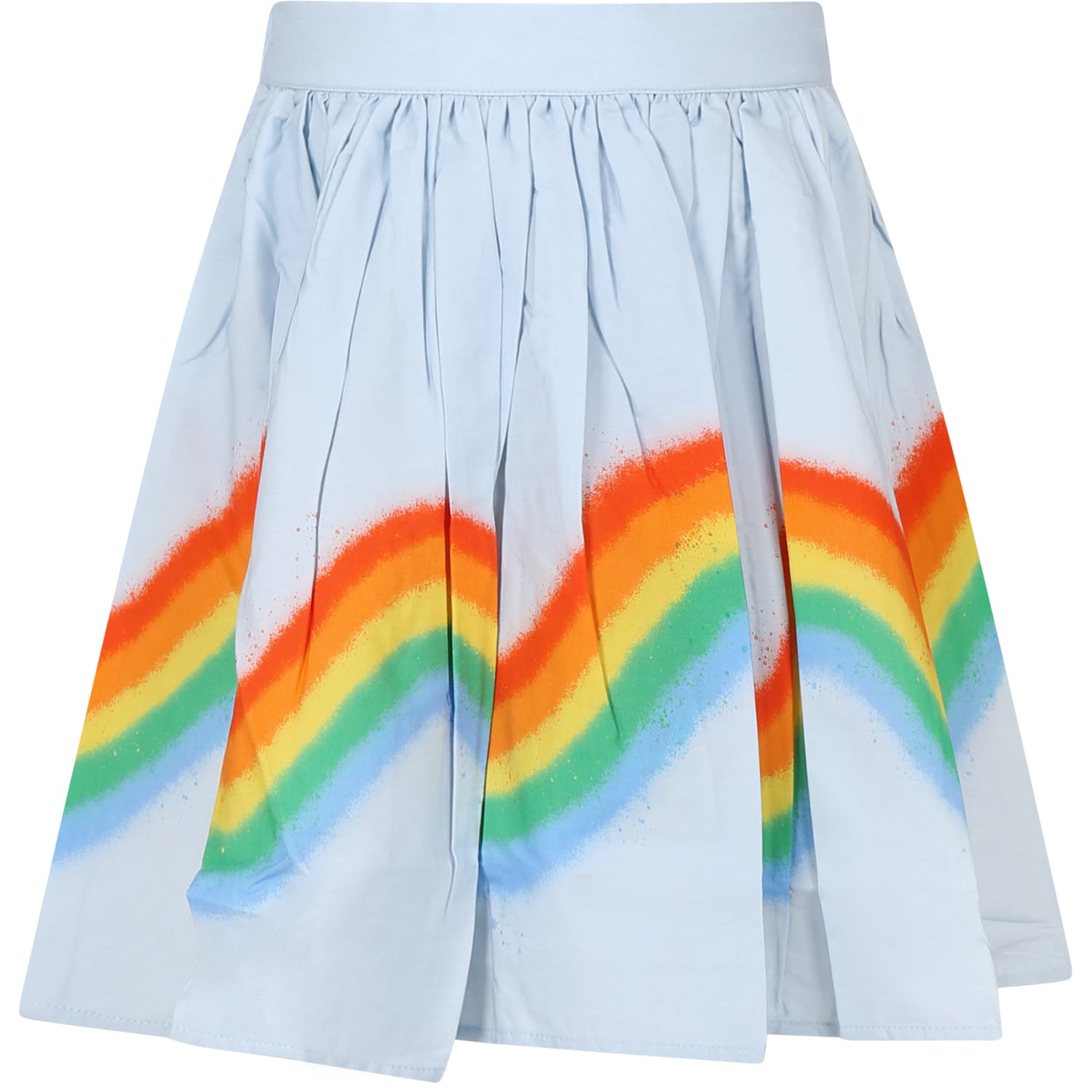 Shop Molo Casual Sky Blue Skirt Bonnie For Girl With Rainbow In Light Blue