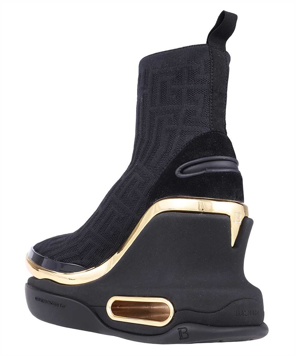 Balmain High-top Fabric Sneakers In Black