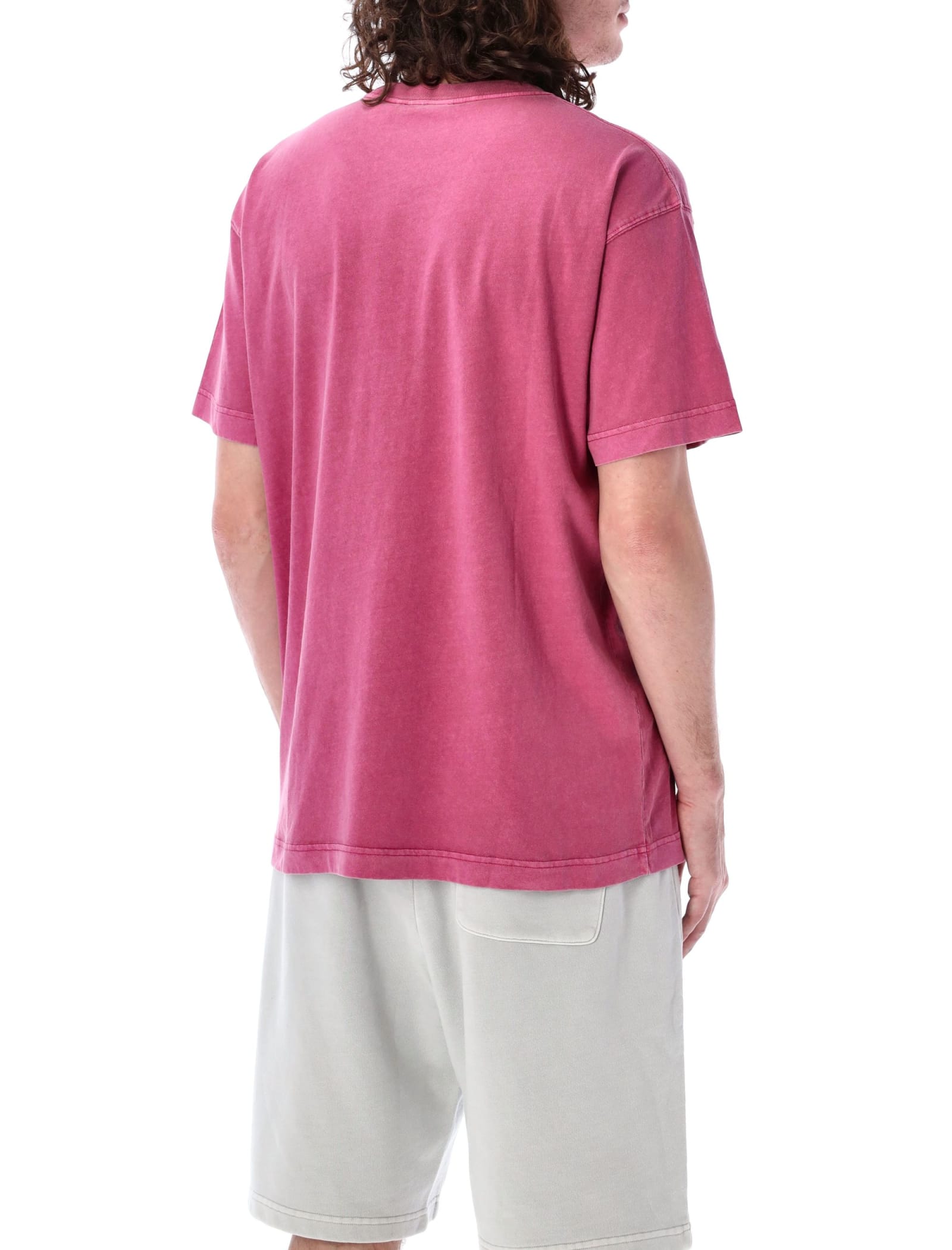 Shop Carhartt S/s Nelson T-shirt In Magenta Garment Dyed