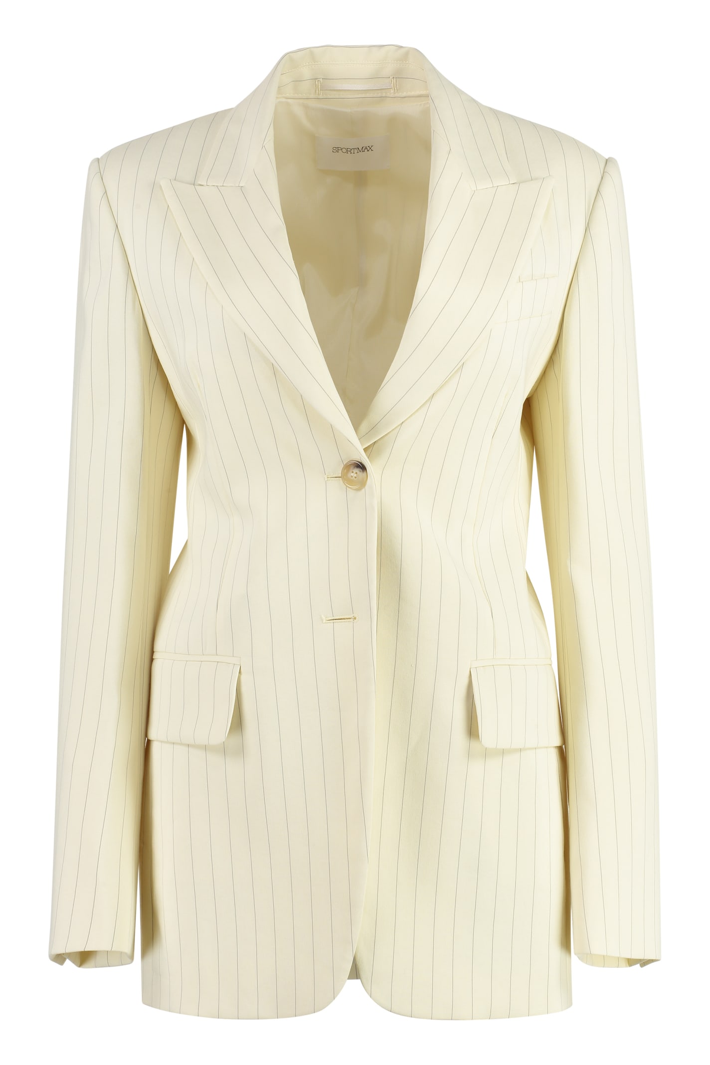 Sportmax Single-breasted Two-button Jacket In Ivory