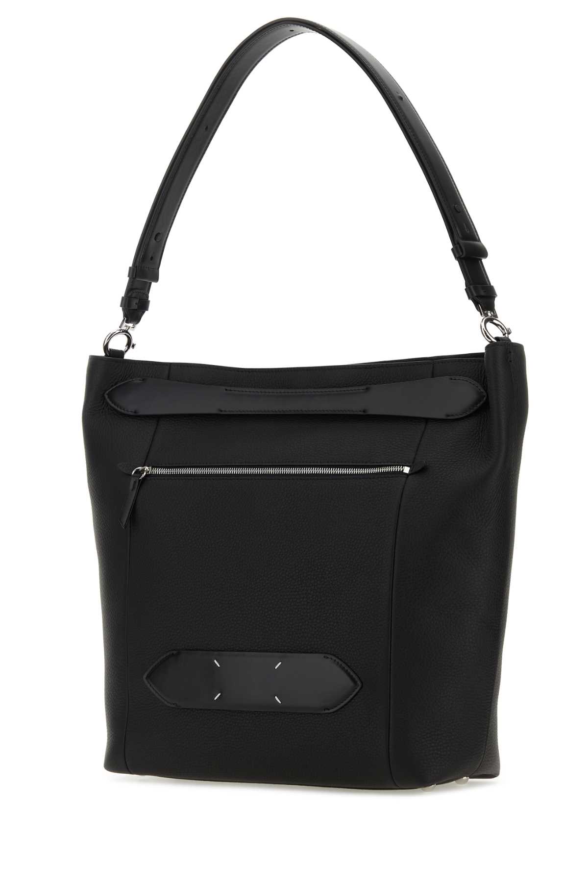 Shop Maison Margiela Black Leather Soft 5ac Shopping Bag