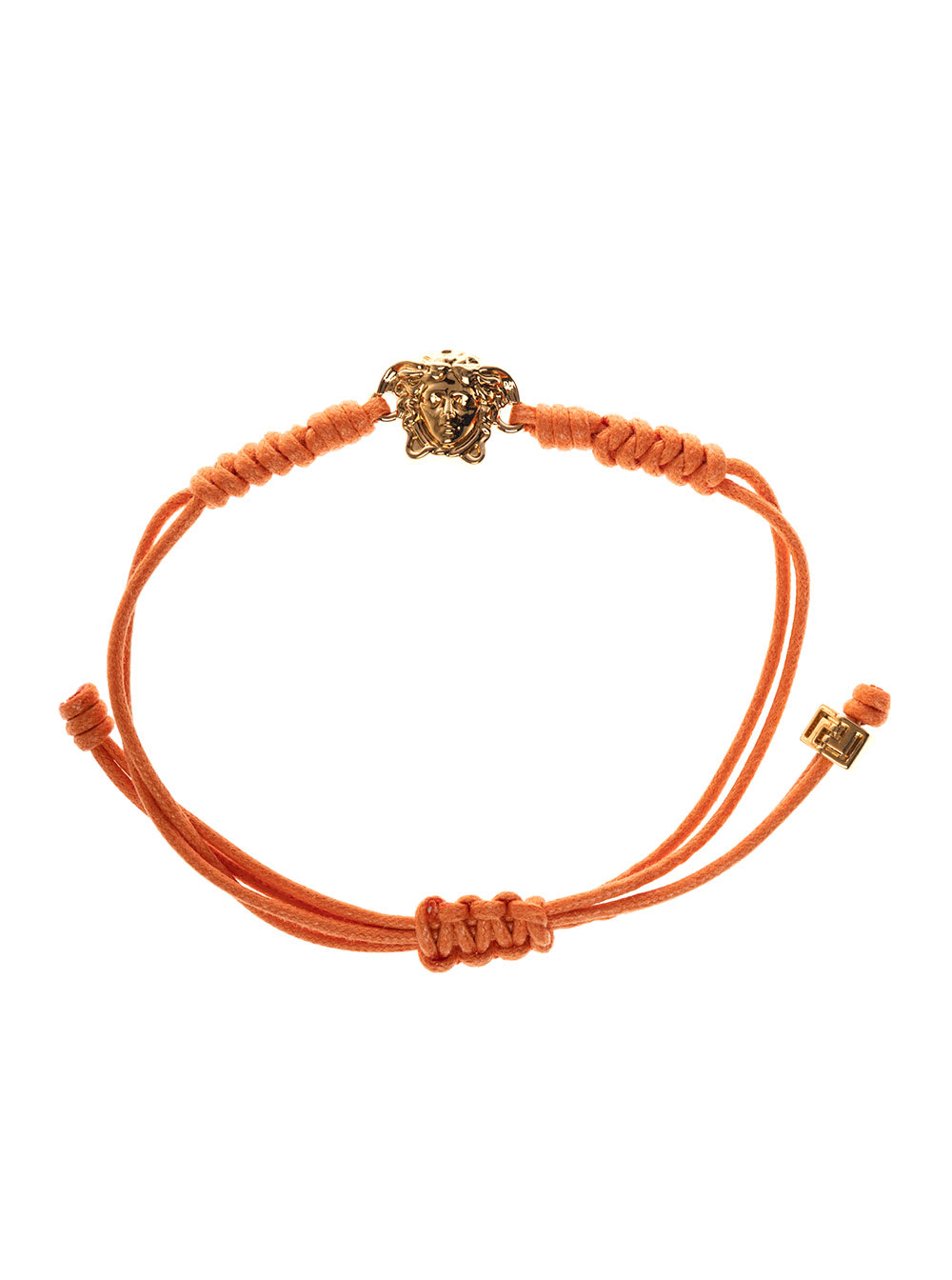 Versace Orange Cotton Bracelet With Medusa Logo