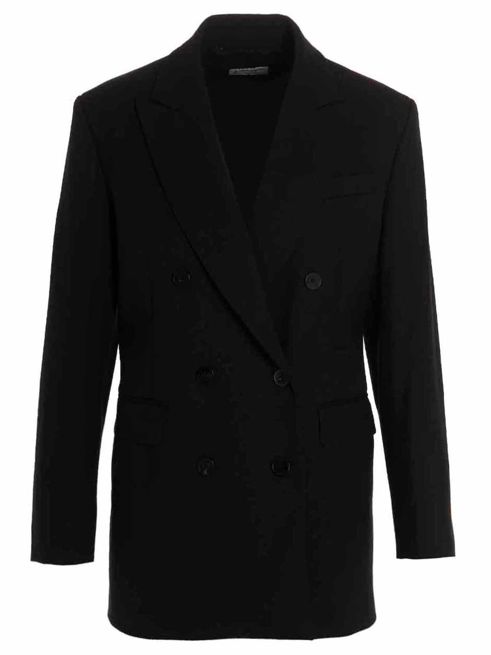 Alberto Biani Wool Double Breast Blazer Jacket In Animal Print