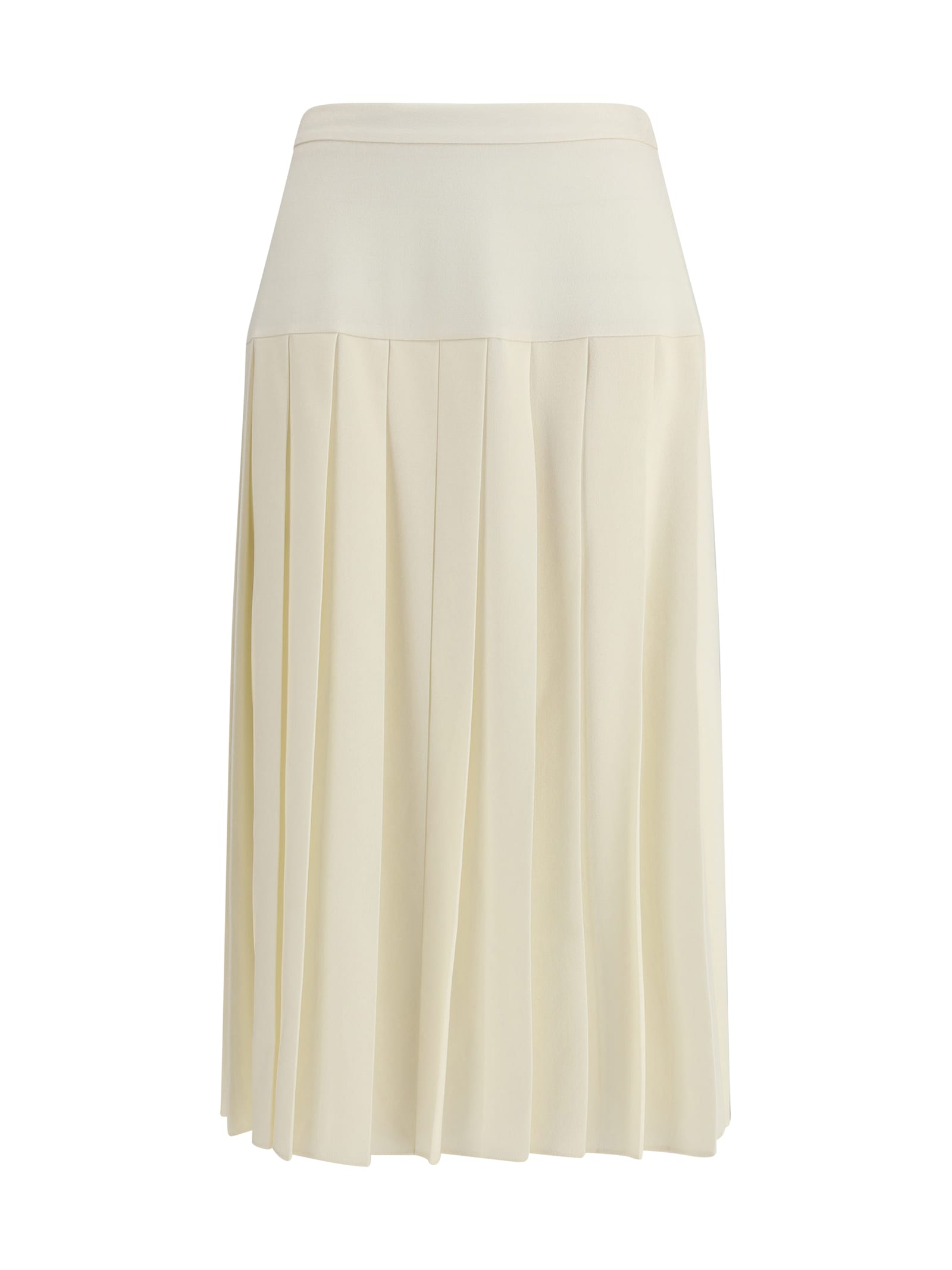 Alessandra Rich Pleated Midi Skirt In Neutral