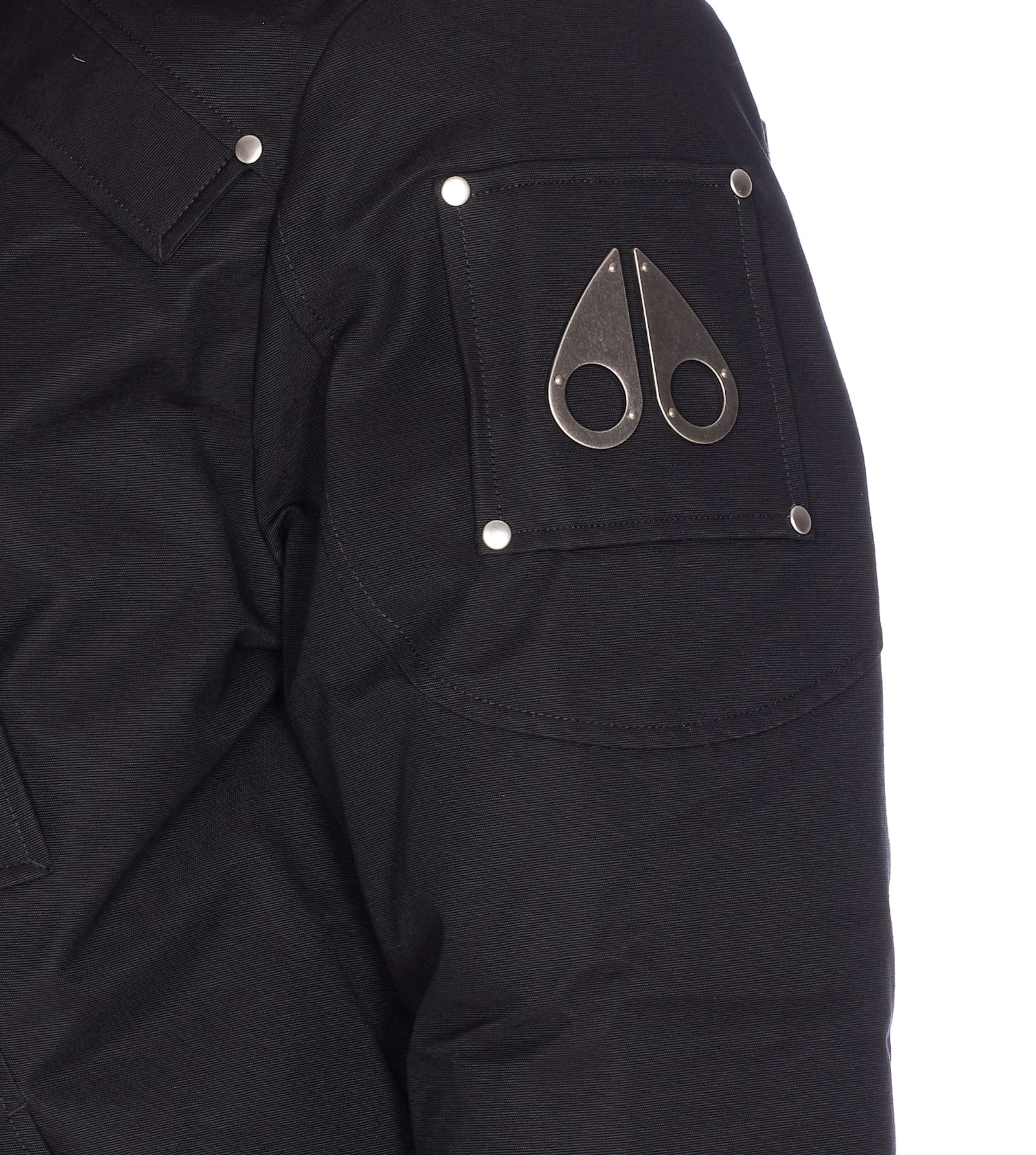 Moose Knuckles Ballistic Down Jacket In Black