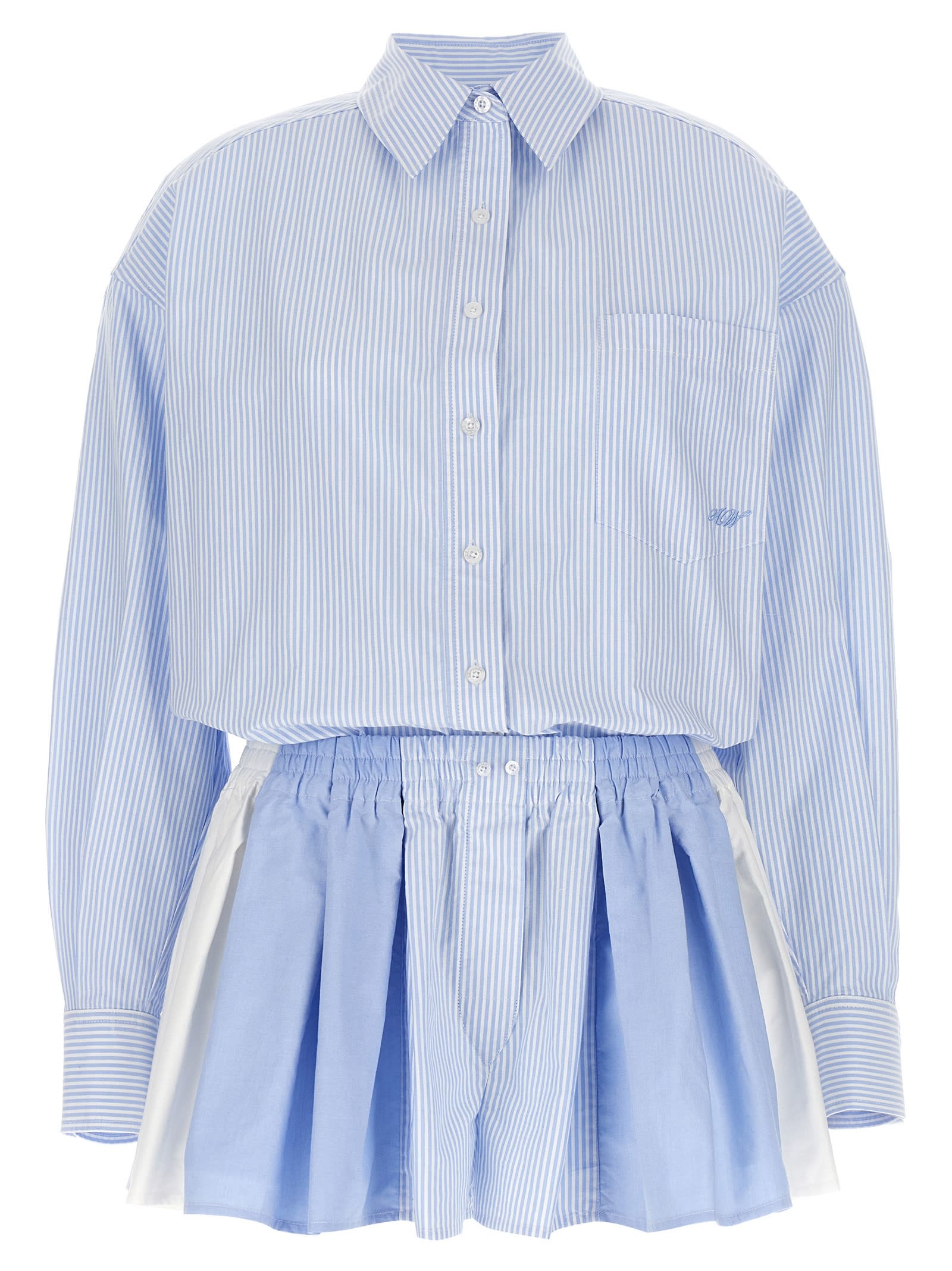 Alexander Wang Prestyled Pleated Boxer Romper Jumpsuit In Azure